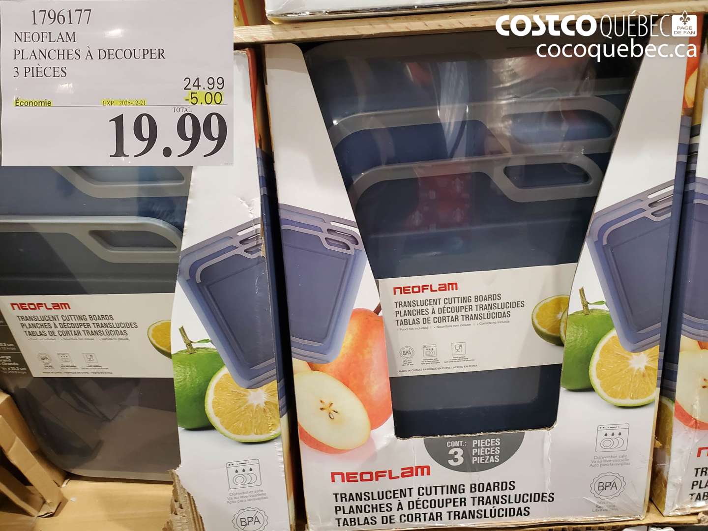 1796177 NEOFLAM PLANCHES À DÉCOUPER 3 PIÈCES ($5.00 INSTANT SAVINGS EXPIRES ON 2025-12-21) $19.99