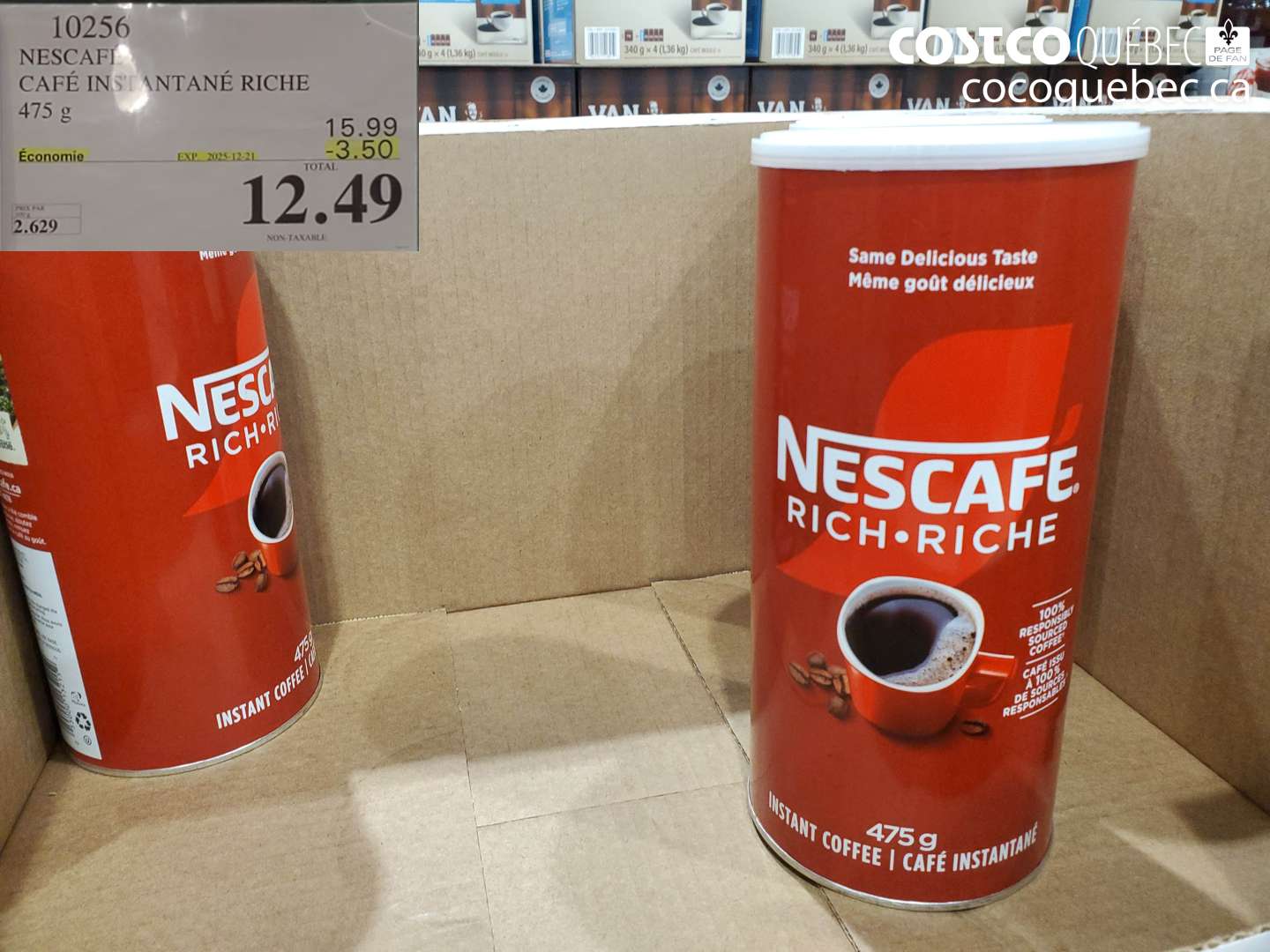 10256 NESCAFÉ CAFÉ INSTANTANÉ RICHE 475 g (EXPIRES ON 2025-12-21) $12.49