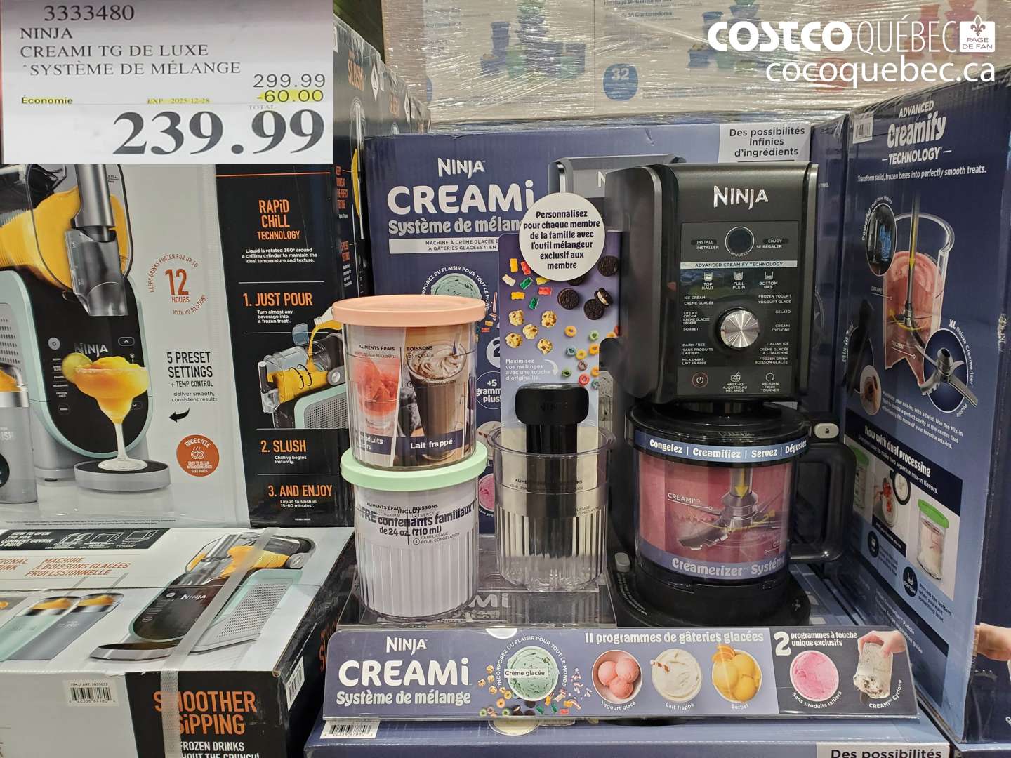 3333480 NINJA CREAMI TG DE LUXE SYSTÈME DE MÉLANGE (EXPIRES ON 2025-12-28) $239.99