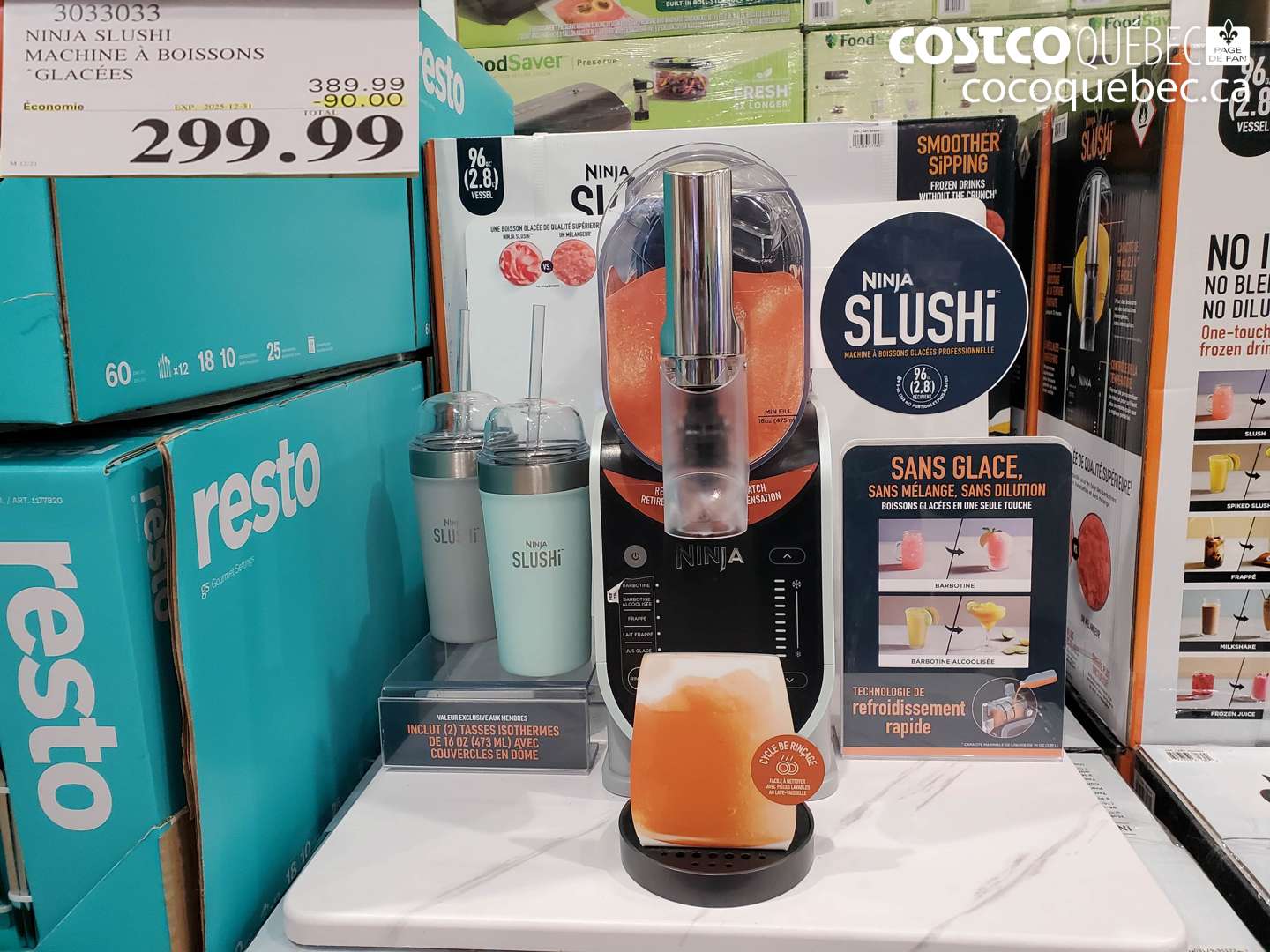 3033033 NINJA SLUSHI MACHINE A BOISSONS GLACÉES ($90.00 INSTANT SAVINGS EXPIRES ON 2025-12-31) $299.99