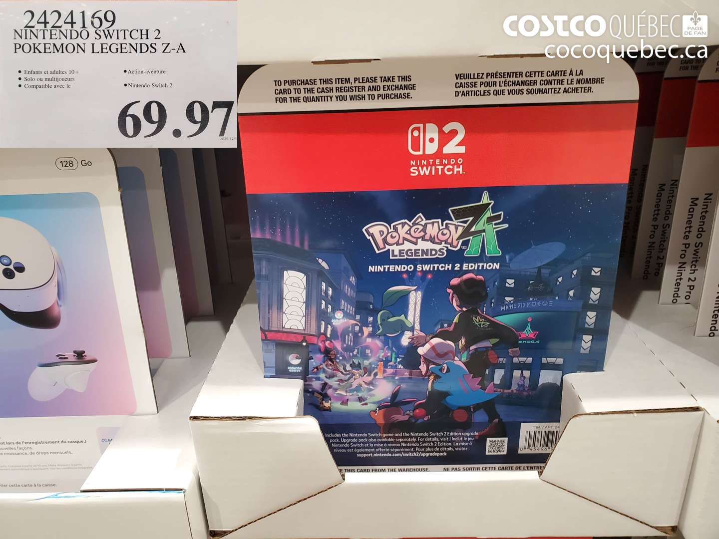 2424169 NINTENDO SWITCH 2 POKEMON LEGENDS Z-A $69.97