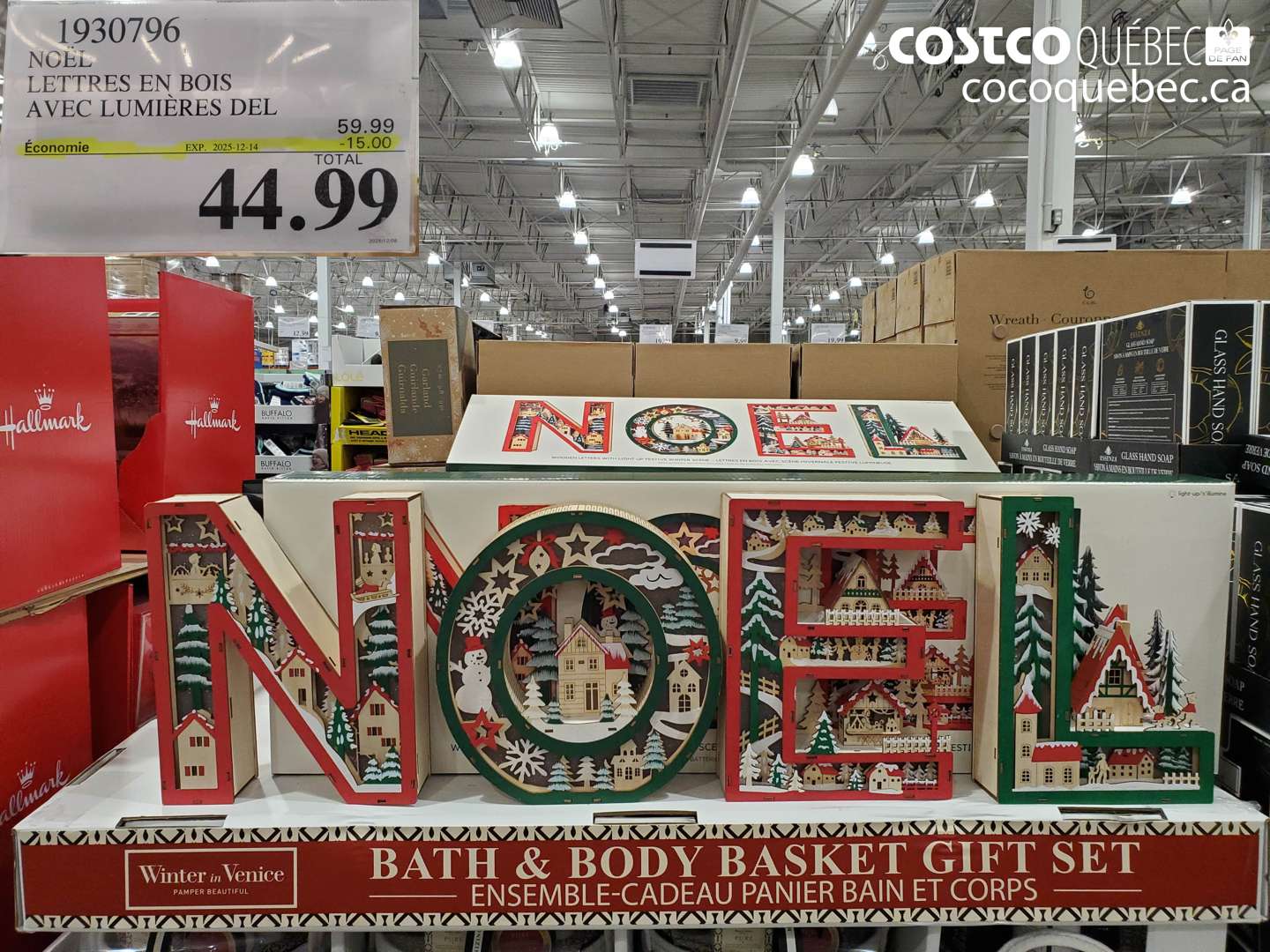 1930796 NOEL LETTRES EN BOIS AVEC LUMIÈRES DEL (EXPIRES ON 2025-12-14) $44.99