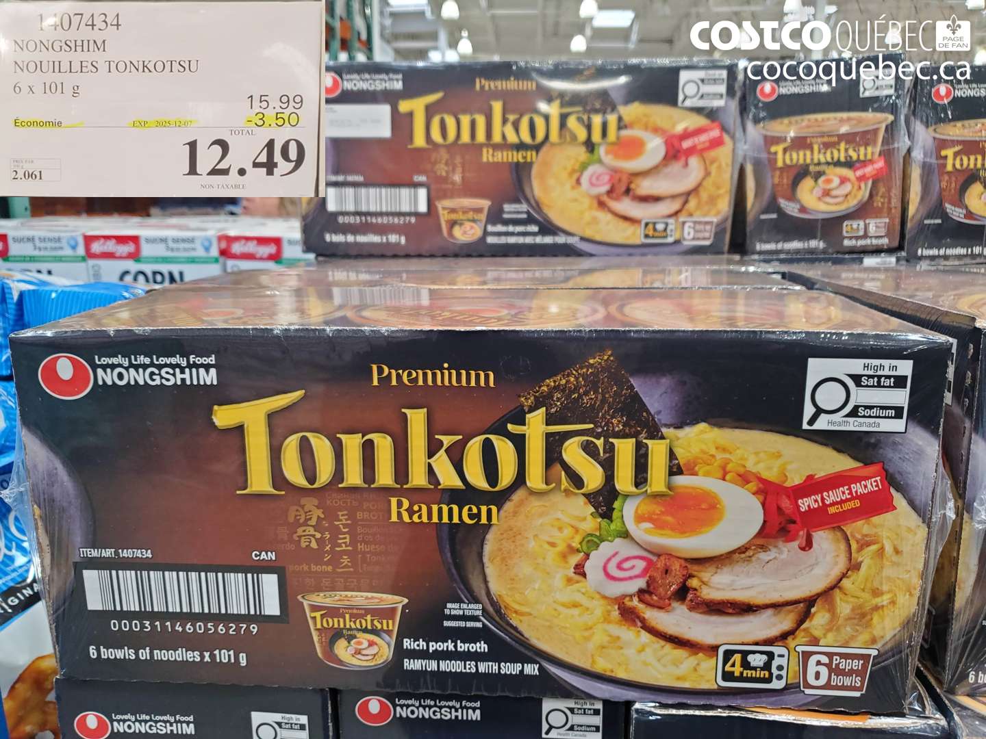 1407434 NONGSHIM NOUILLES TONKOTSU ($3.50 INSTANT SAVINGS EXPIRES ON 2025-12-07) $12.49