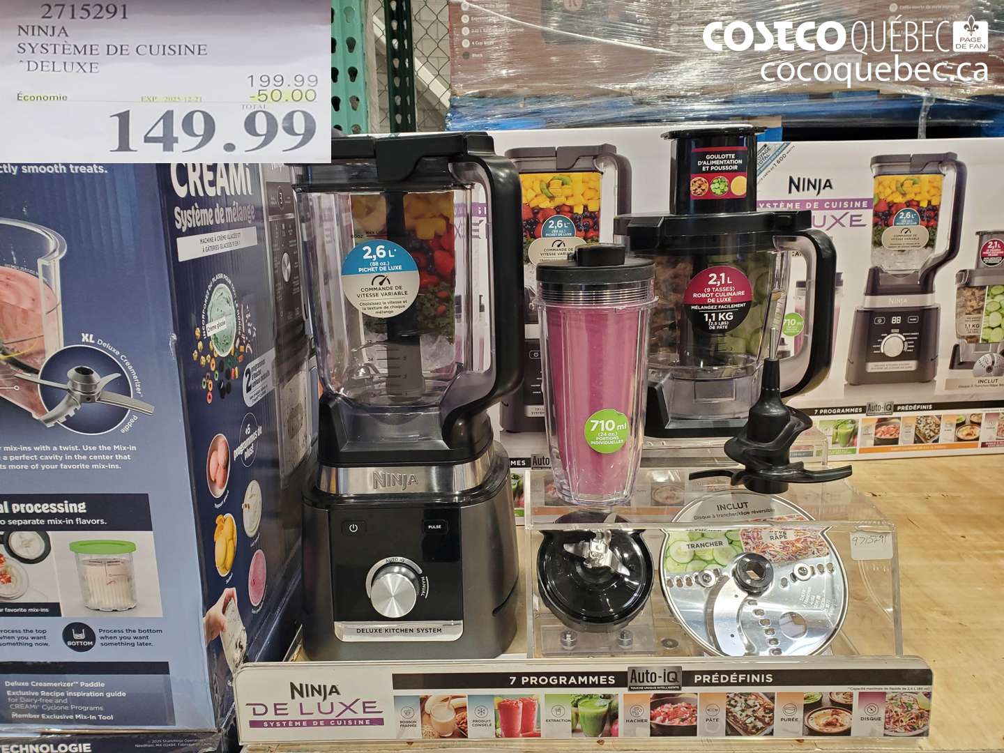 2715291 Ninja Système de Cuisine Deluxe ($50.00 INSTANT SAVINGS EXPIRES ON 2025-12-21) $149.99