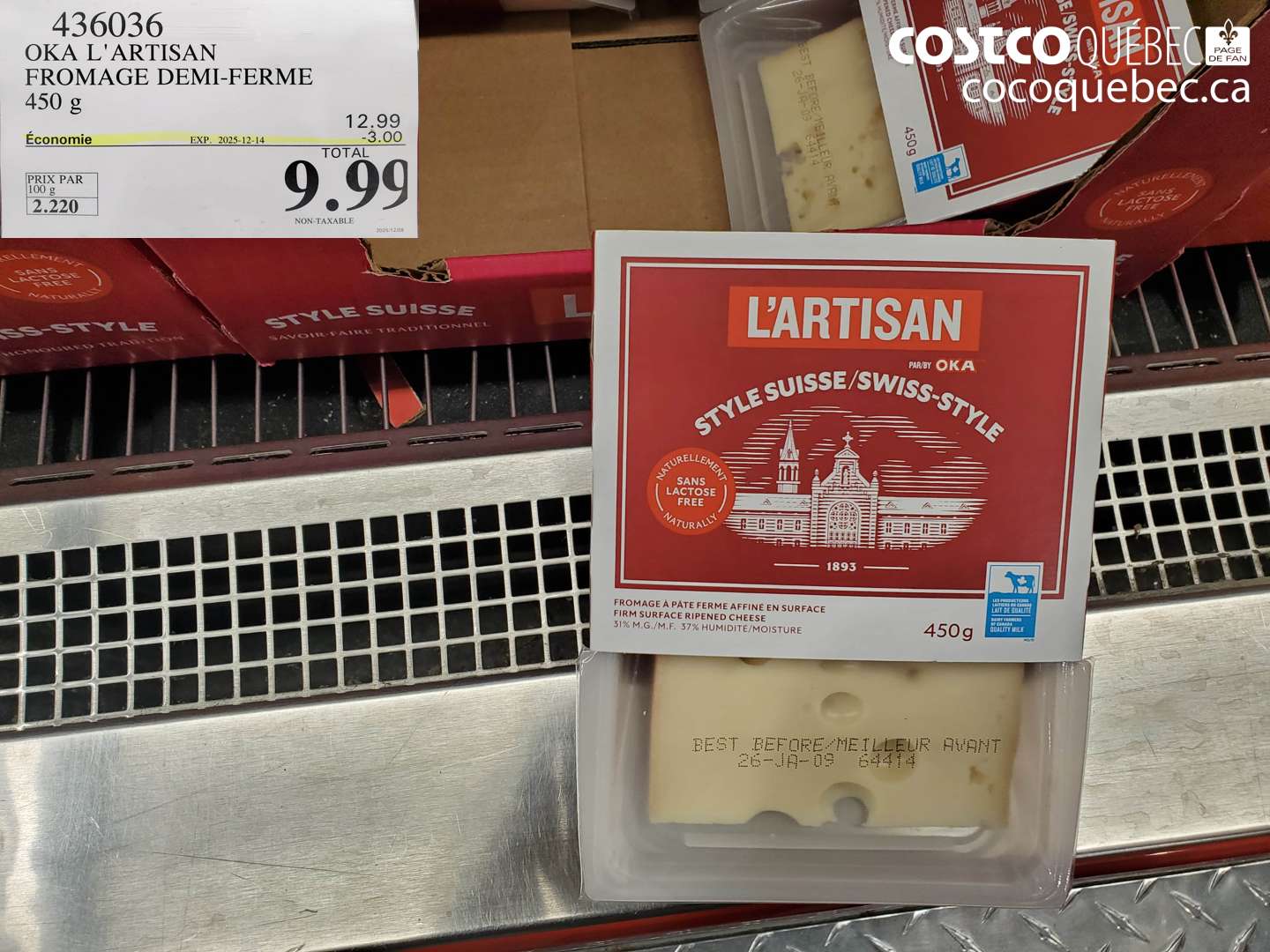 436036 OKA L'ARTISAN FROMAGE DEMI-FERME 450 g (EXPIRES ON 2025-12-14) $9.99