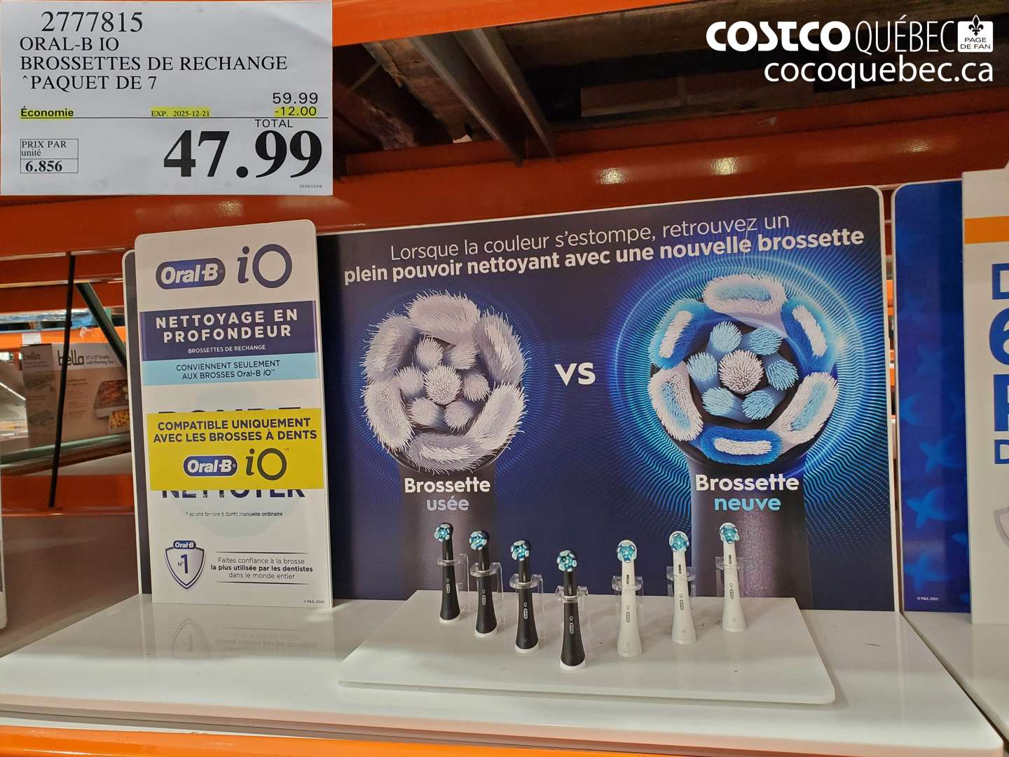 2777815 ORAL-B iO BROSSETTES DE RECHANGE PAQUET DE 7 ($12.00 INSTANT SAVINGS EXPIRES ON 2025-12-21) $47.99