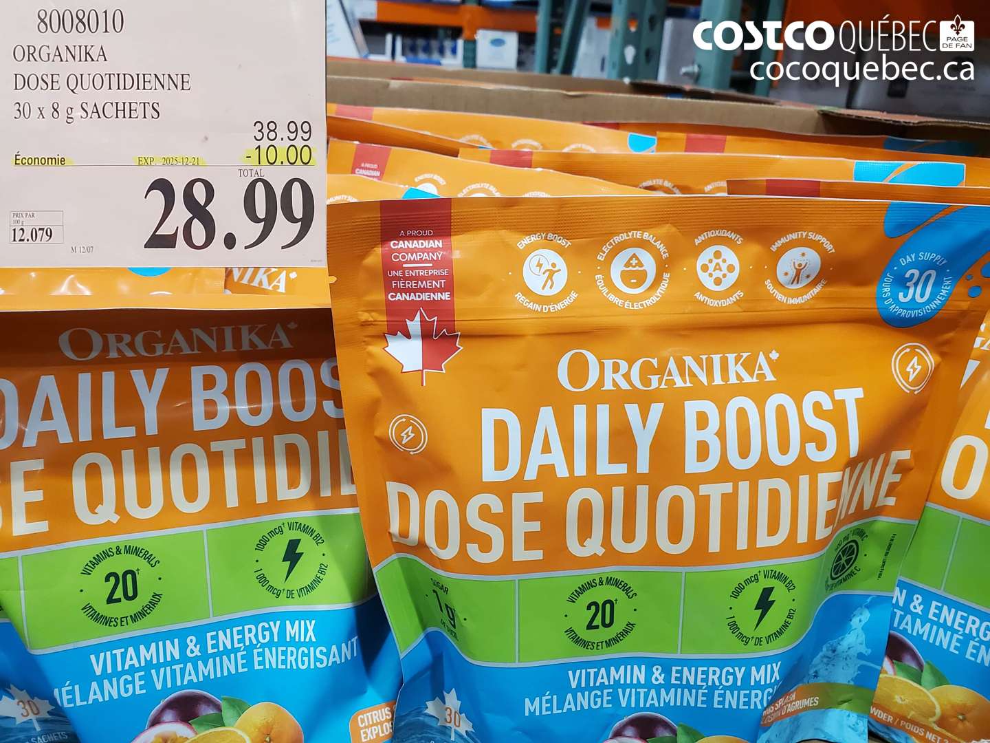 8008010 ORGANIKA DOSE QUOTIDIENNE 30 x 8 g SACHETS (EXPIRES ON 2025-12-21) $28.99