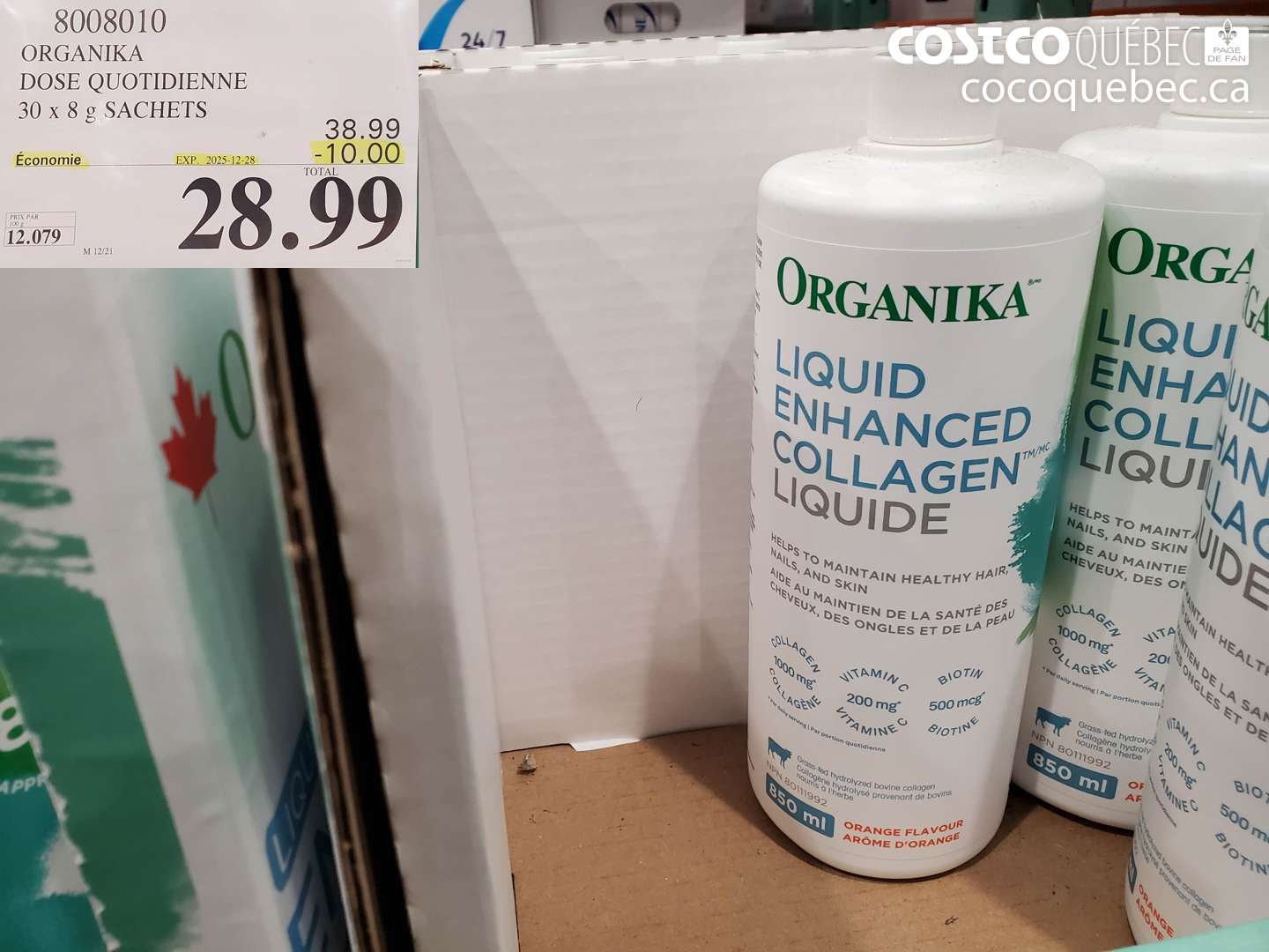 8008010 ORGANIKA DOSE QUOTIDIENNE 30 x 8 g SACHETS ($10.00 INSTANT SAVINGS EXPIRES ON 2025-12-28) $28.99