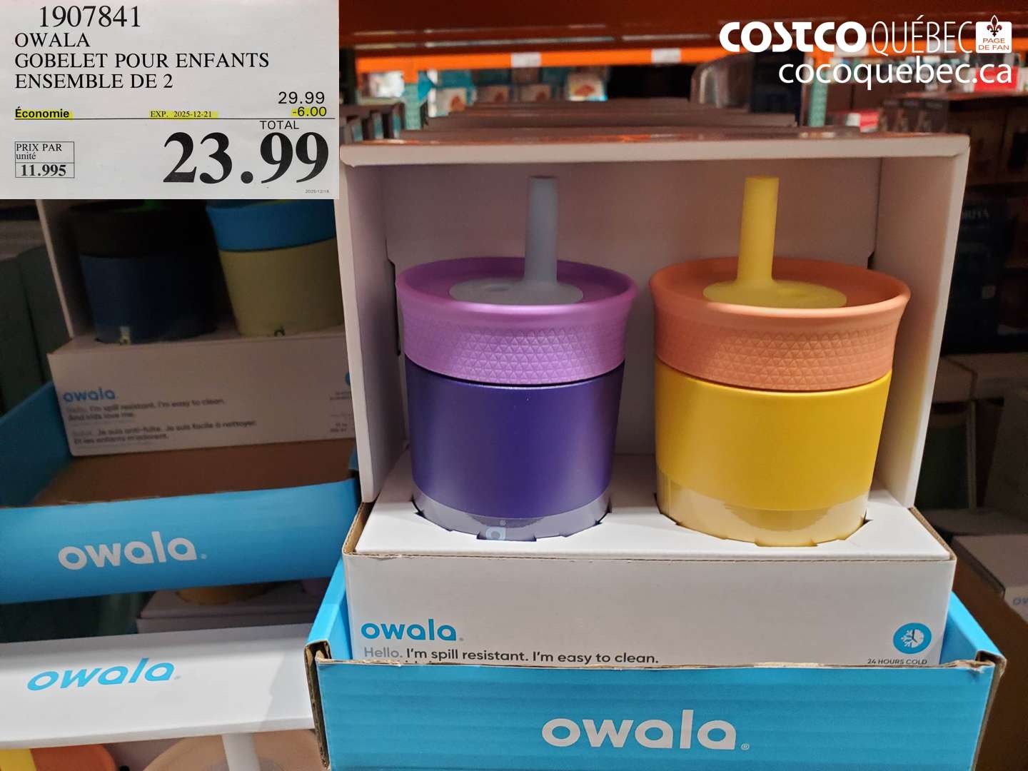 1907841 OWALA GOBELET POUR ENFANTS ENSEMBLE DE 2 ($6.00 INSTANT SAVINGS EXPIRES ON 2025-12-21) $23.99
