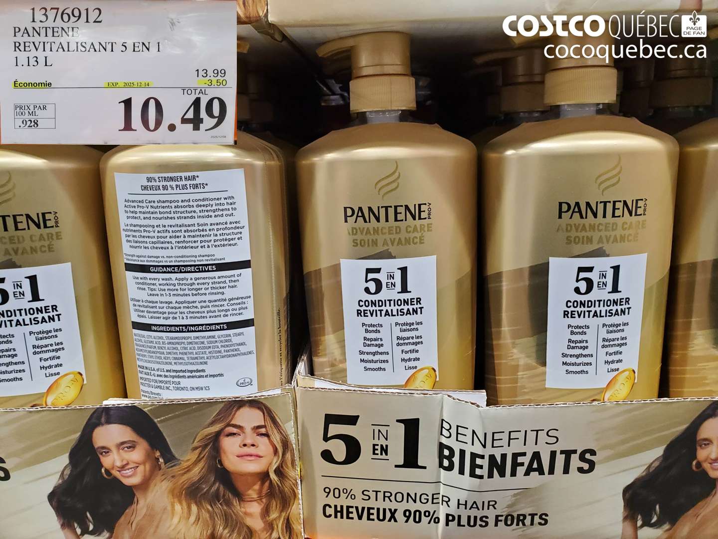1376912 PANTENE REVITALISANT 5 EN 1 1.13 L (EXPIRES ON 2025-12-14) $10.49