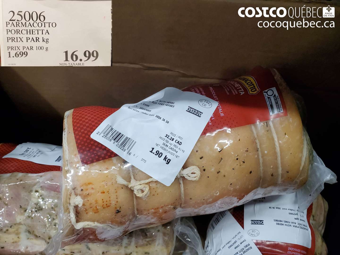 25006 PARMACOTTO PORCHETTA $16.99
