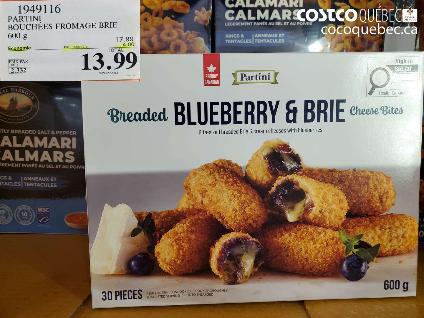 1949116 PARTINI BOUCHÉES FROMAGE BRIE 600 g (EXPIRES ON 2025-12-14) $13.99