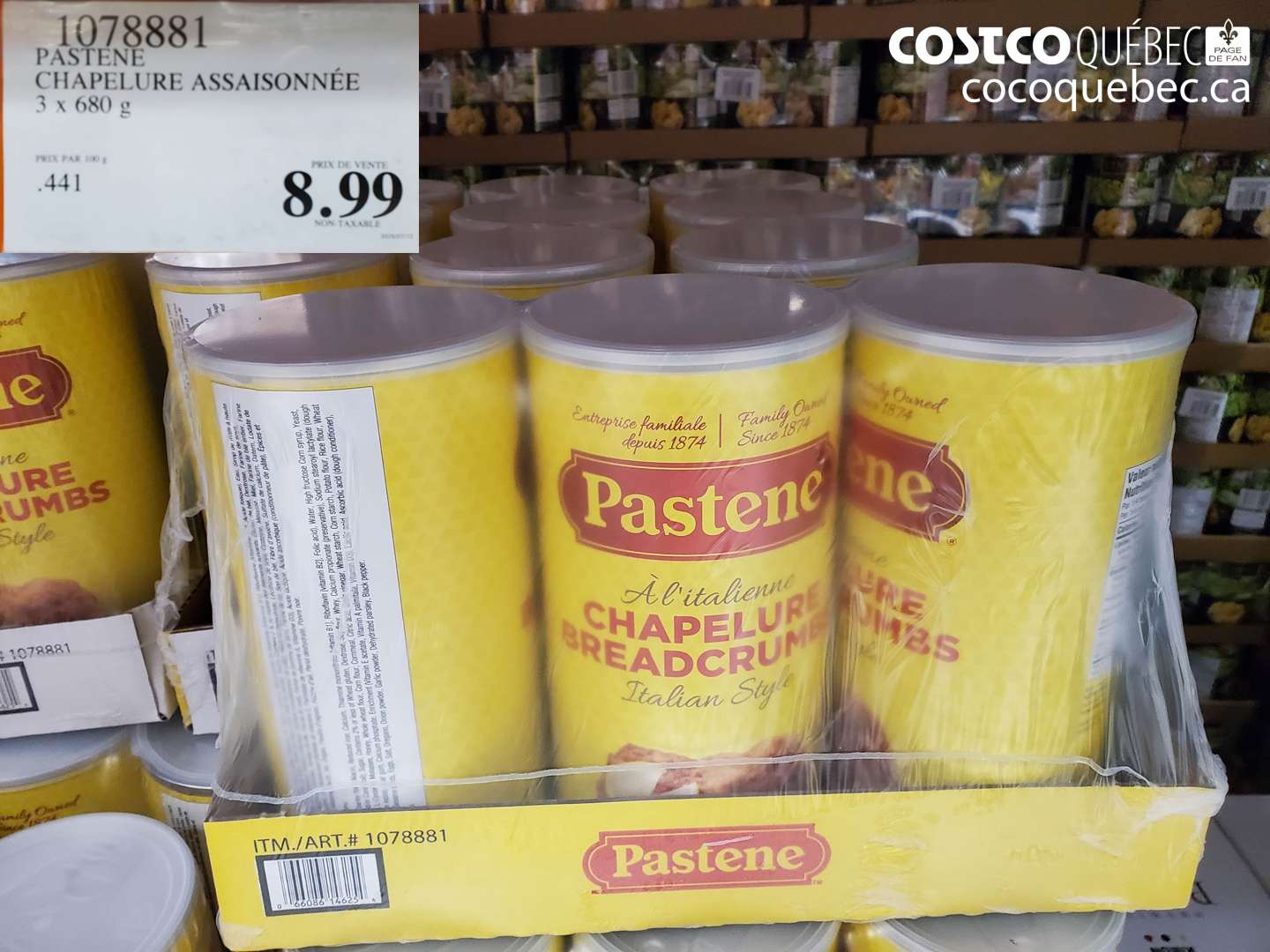 1078881 PASTENE CHAPELURE ASSAISONNÉE 3 x 680 g $8.99