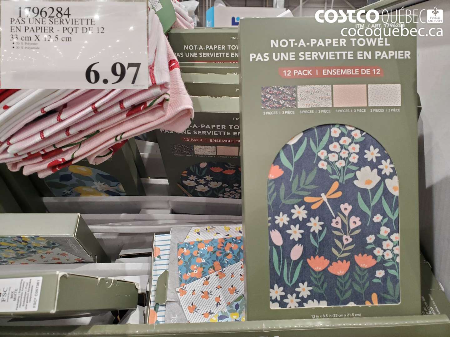 1796284 PAS UNE SERVIETTE EN PAPIER - PQT DE 12 33 CM X 12,5 CM $6.97