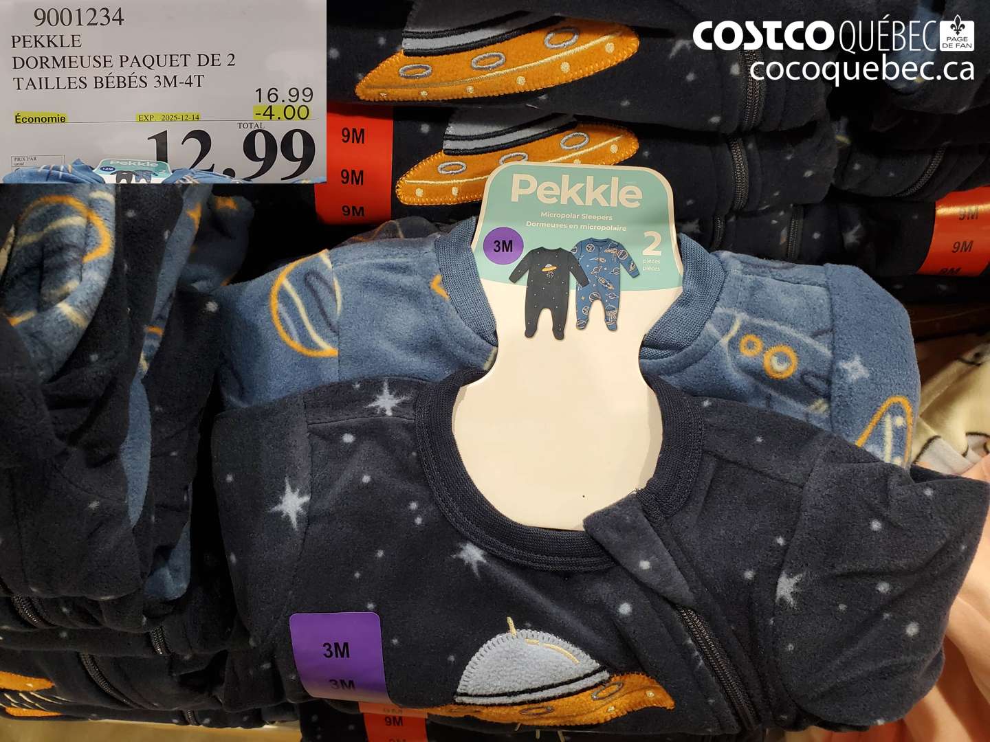 9001234 PEKKLE DORMEUSE PAQUET DE 2 TAILLES BÉBÉS 3M-4T (EXPIRES ON 2025-12-14) $12.99