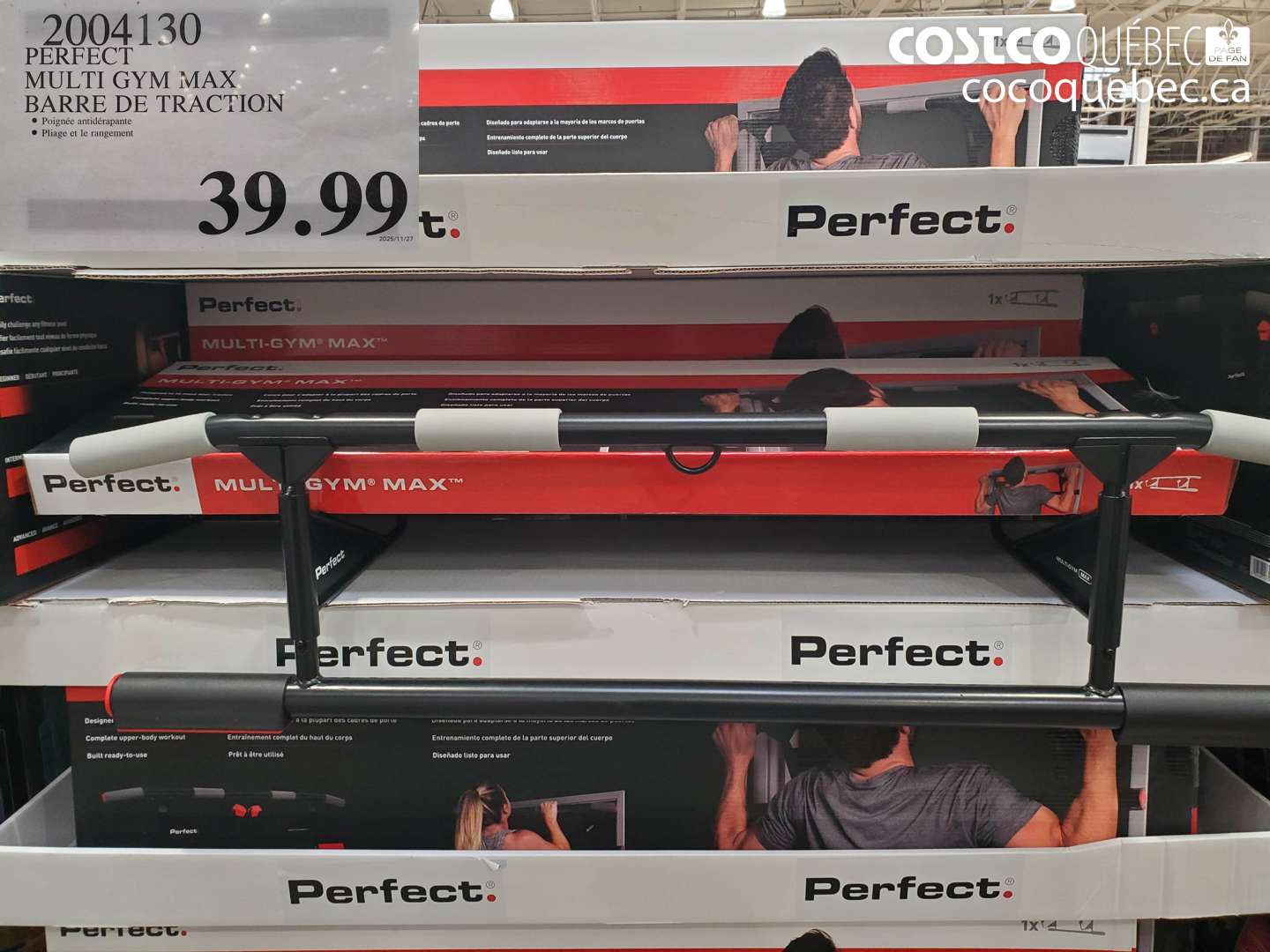 2004130 PERFECT MULTI GYM MAX BARRE DE TRACTION $39.99