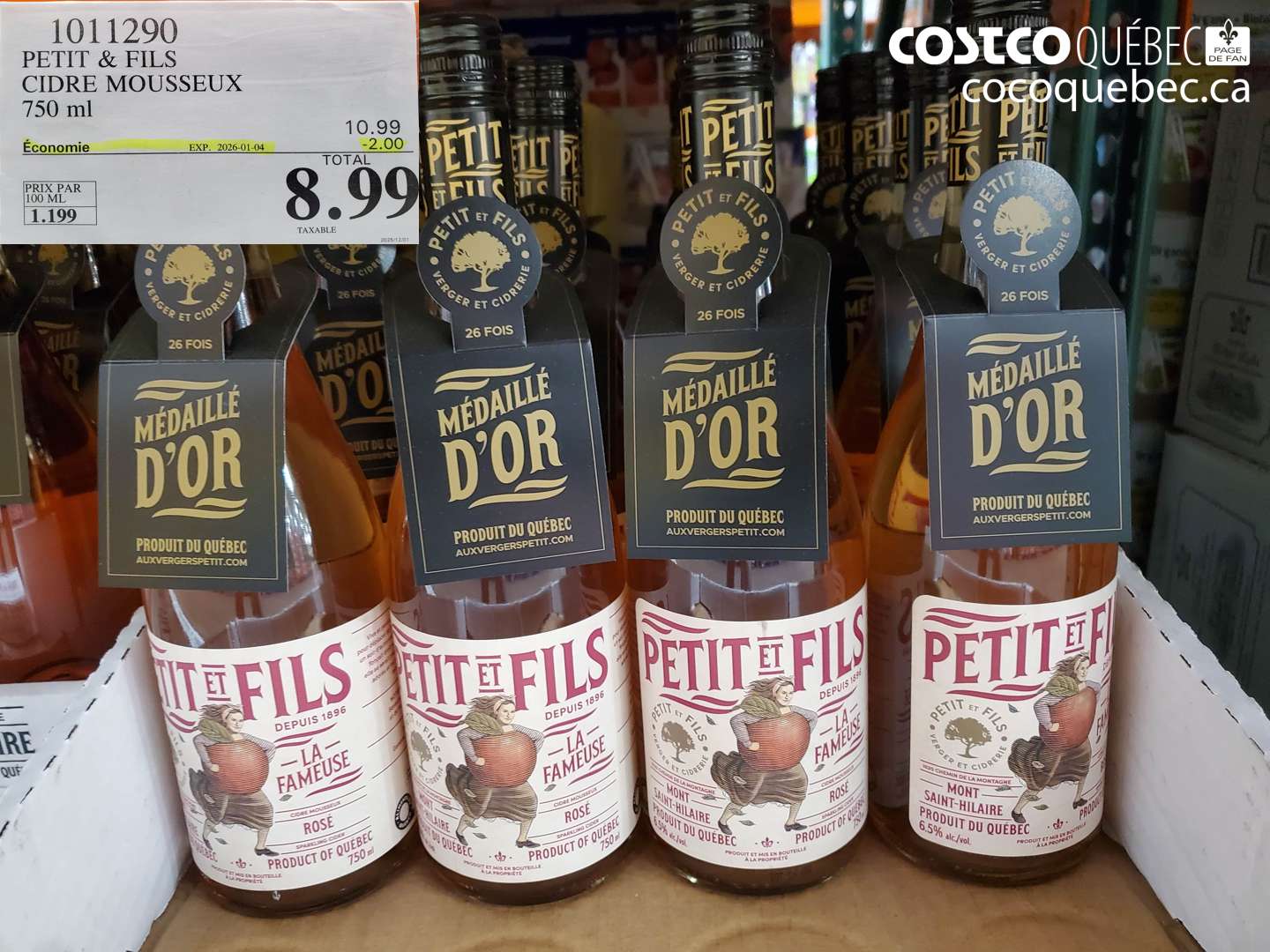 1011290 PETIT & FILS CIDRE MOUSSEUX 750 mL  ($2.00 INSTANT SAVINGS EXPIRES ON 2026-01-04) $8.99