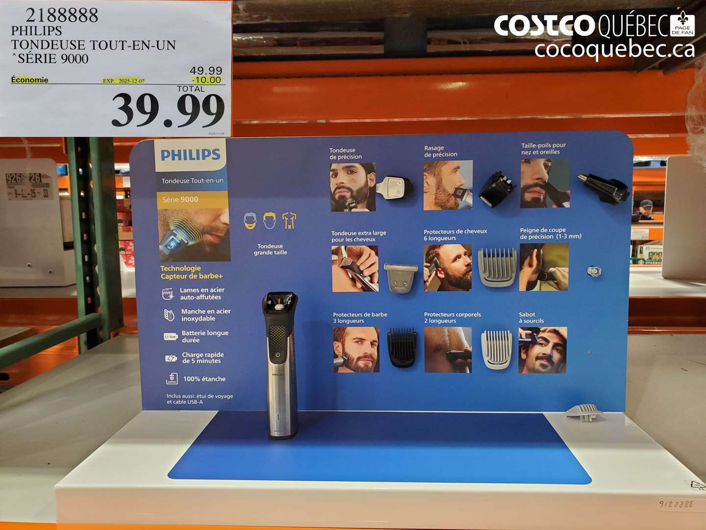 2188888 PHILIPS TONDEUSE TOUT-EN-UN SÉRIE 9000 ($10.00 INSTANT SAVINGS EXPIRES ON 2025-12-07) $39.99