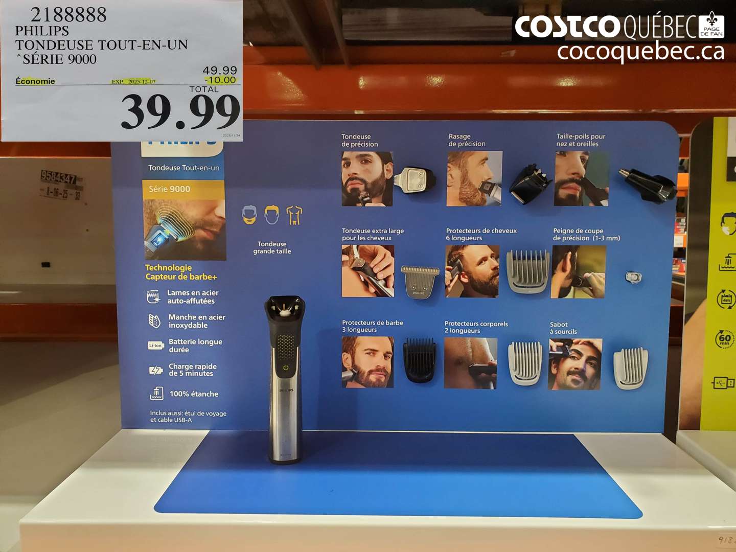 2188888 PHILIPS TONDEUSE TOUT-EN-UN “SERIE 9000  ($10.00 INSTANT SAVINGS EXPIRES ON 2025-12-07) $39.99