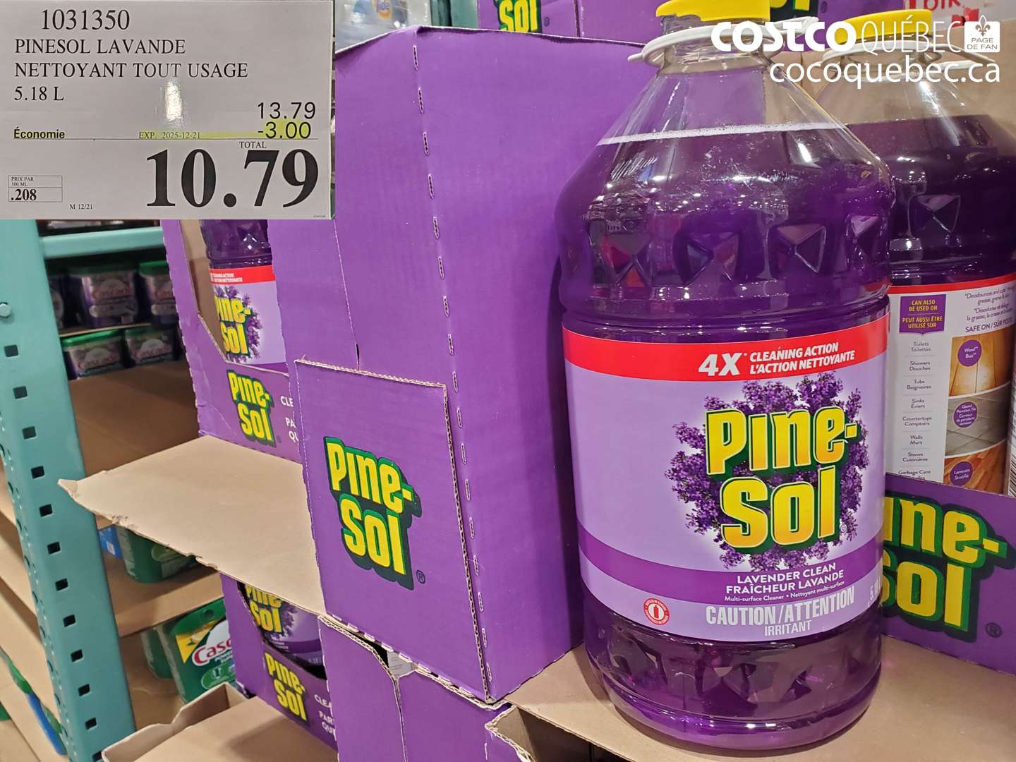 1031350 PINESOL LAVANDE NETTOYANT TOUT USAGE (EXPIRES ON 2025-12-21) $10.79
