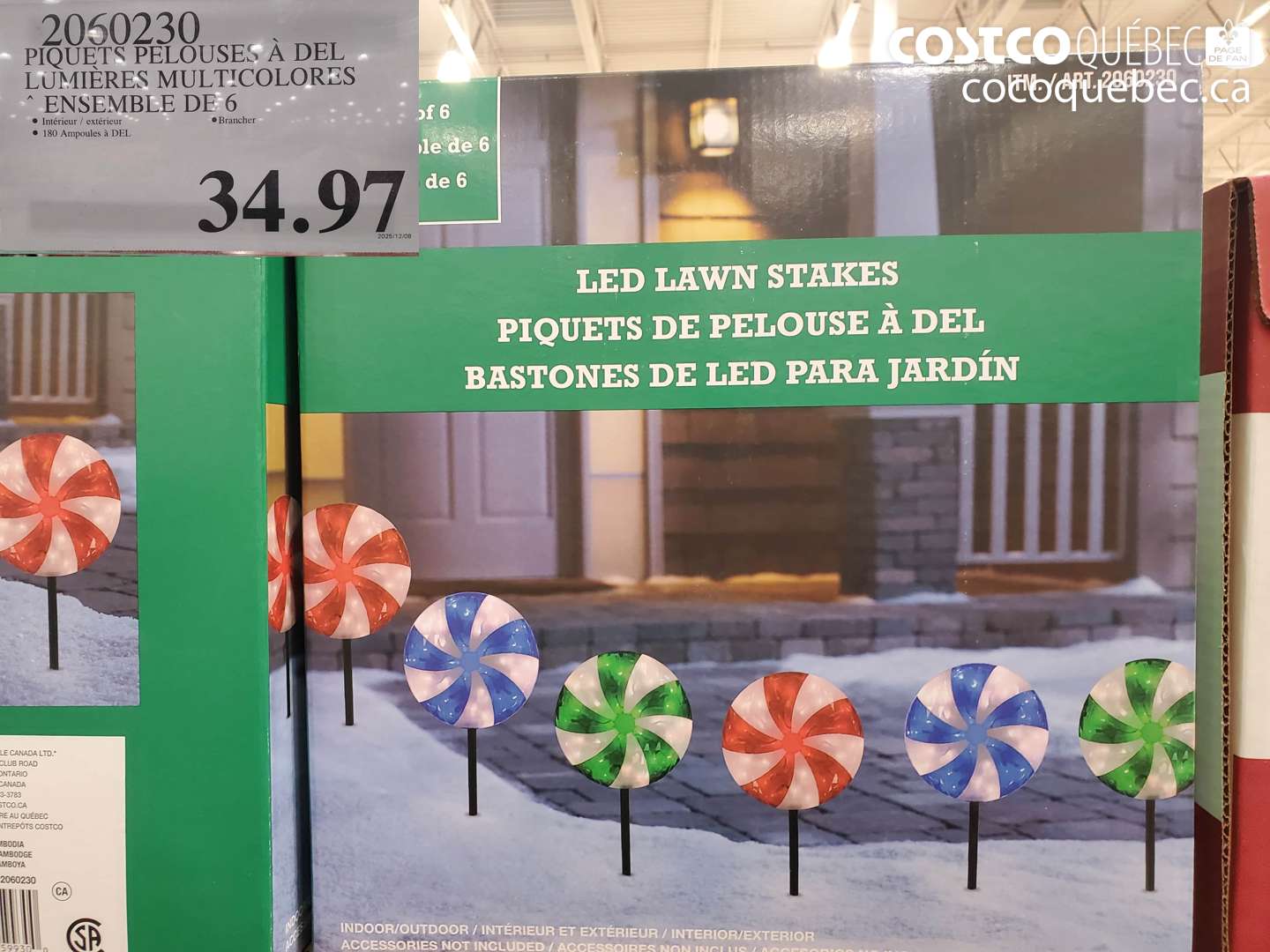 2060230 PIQUETS PELOUSES À DEL LUMIÈRES MULTICOLORES ENSEMBLE DE 6 $34.97