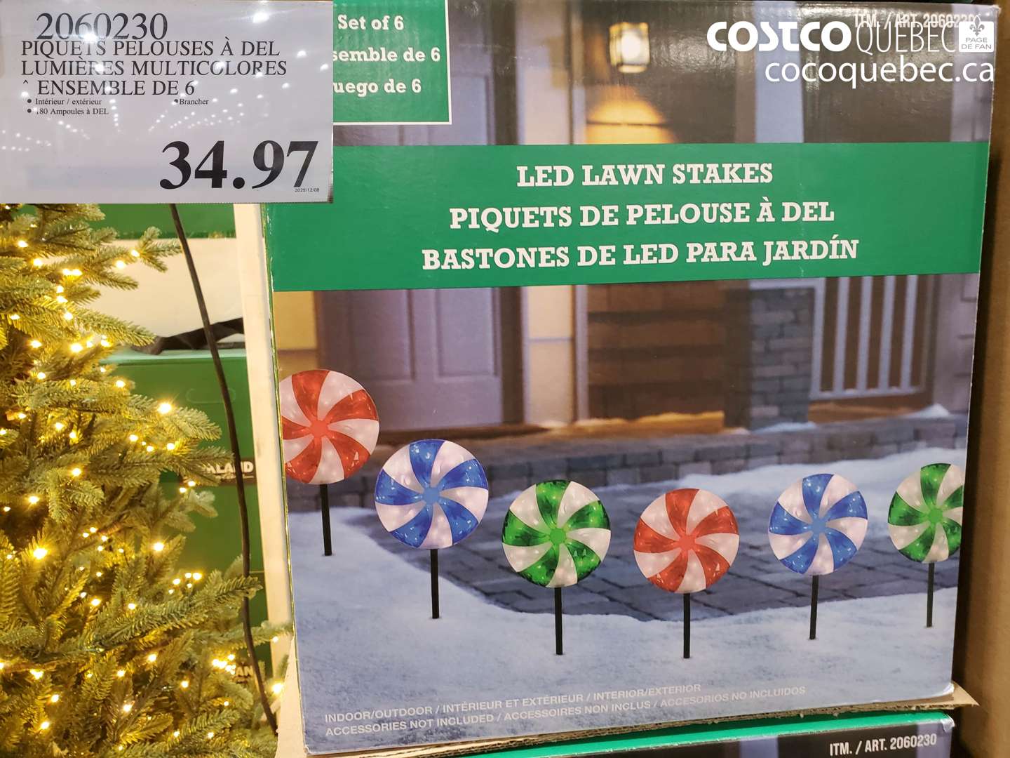 2060230 PIQUETS PELOUSES À DEL LUMIÈRES MULTICOLORES ENSEMBLE DE 6 $34.97