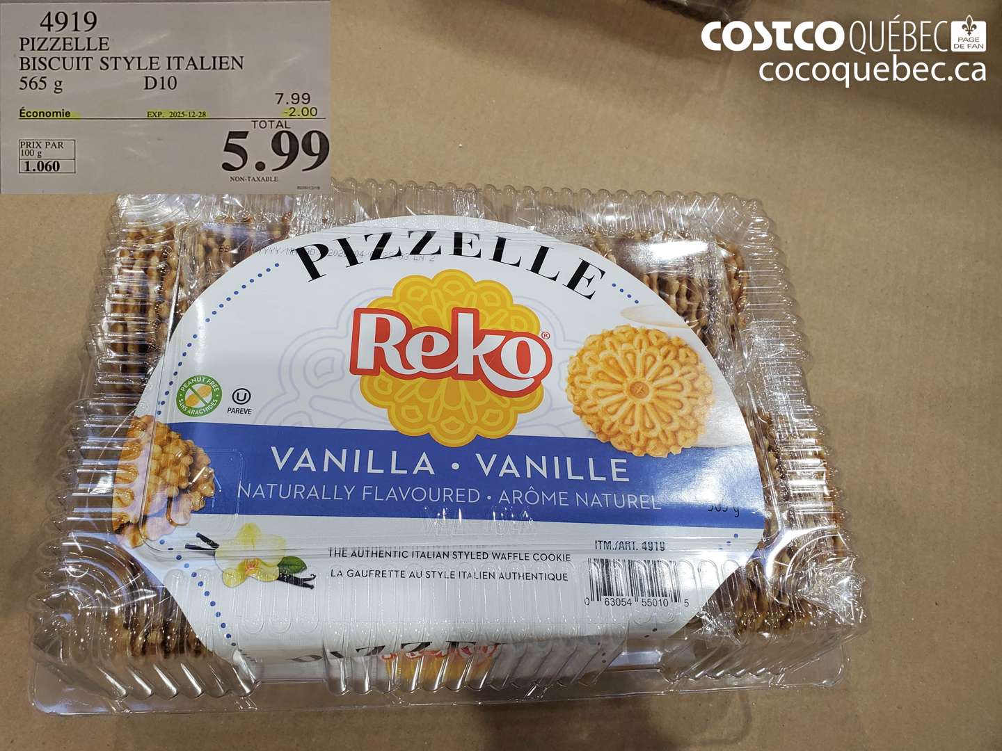 4919 PIZZELLE BISCUIT STYLE ITALIEN 565 g ($2.00 INSTANT SAVINGS EXPIRES ON 2025-12-28) $5.99