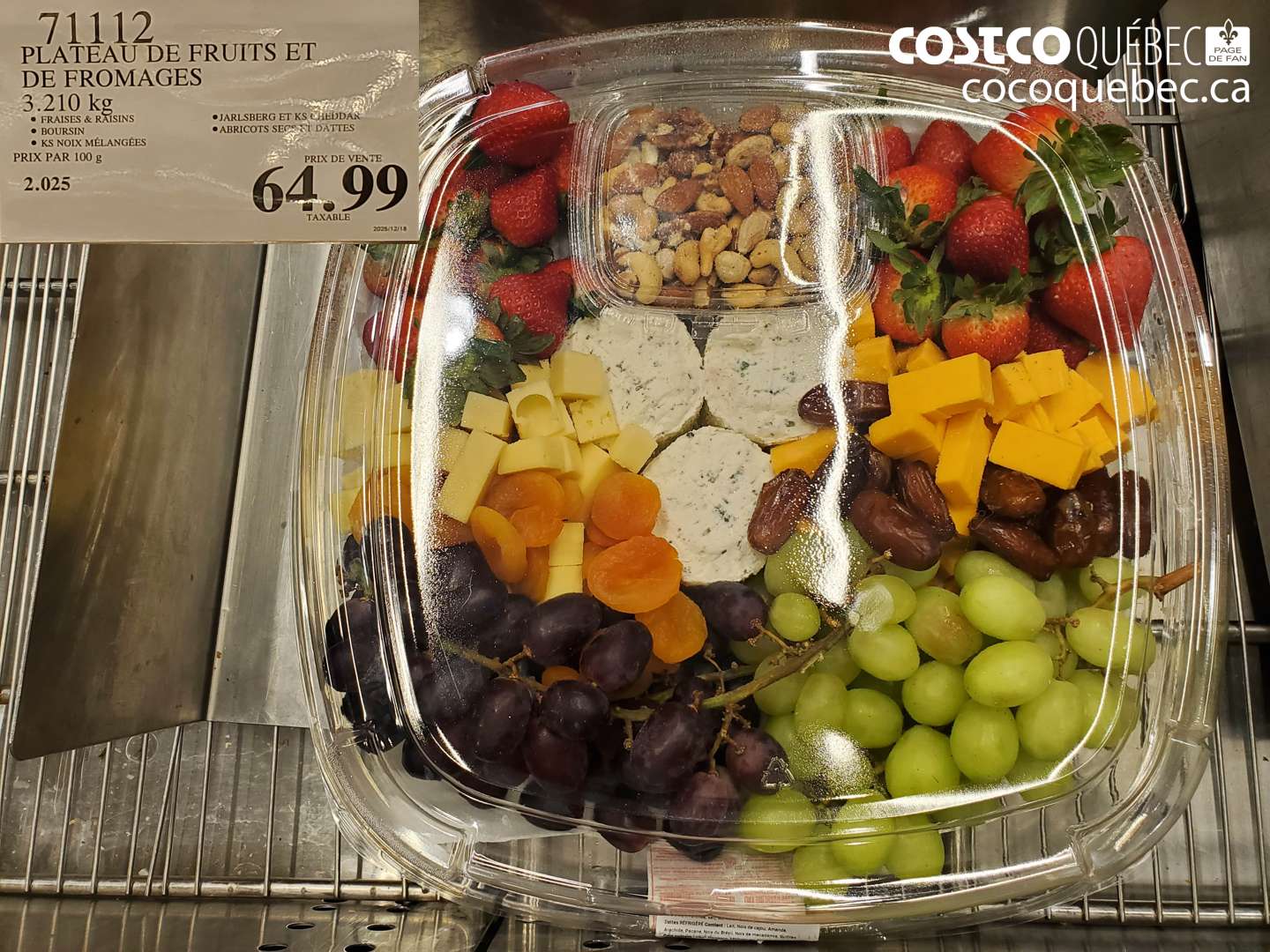 71112 PLATEAU DE FRUITS ET DE FROMAGES $64.99