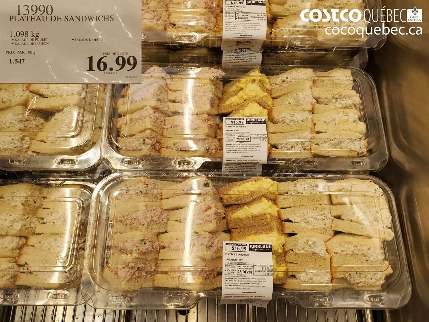 13990 PLATEAU DE SANDWICHS $16.99