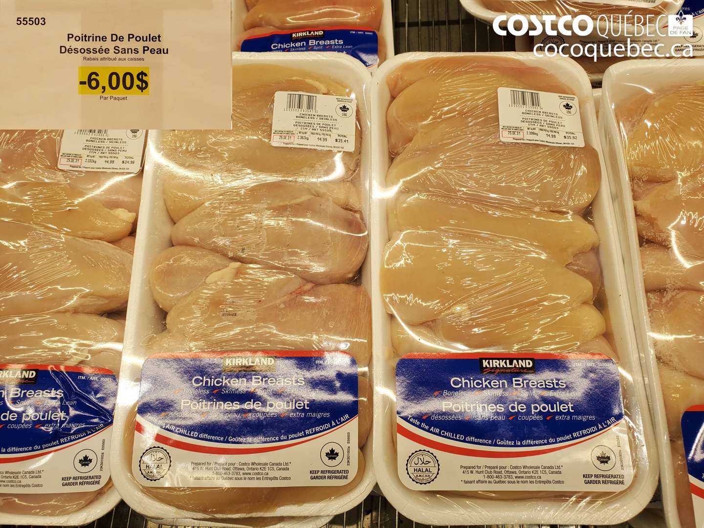 55503 POITRINE DE POULET DESOSSEE SANS PEAU  ($5.00 INSTANT SAVINGS)