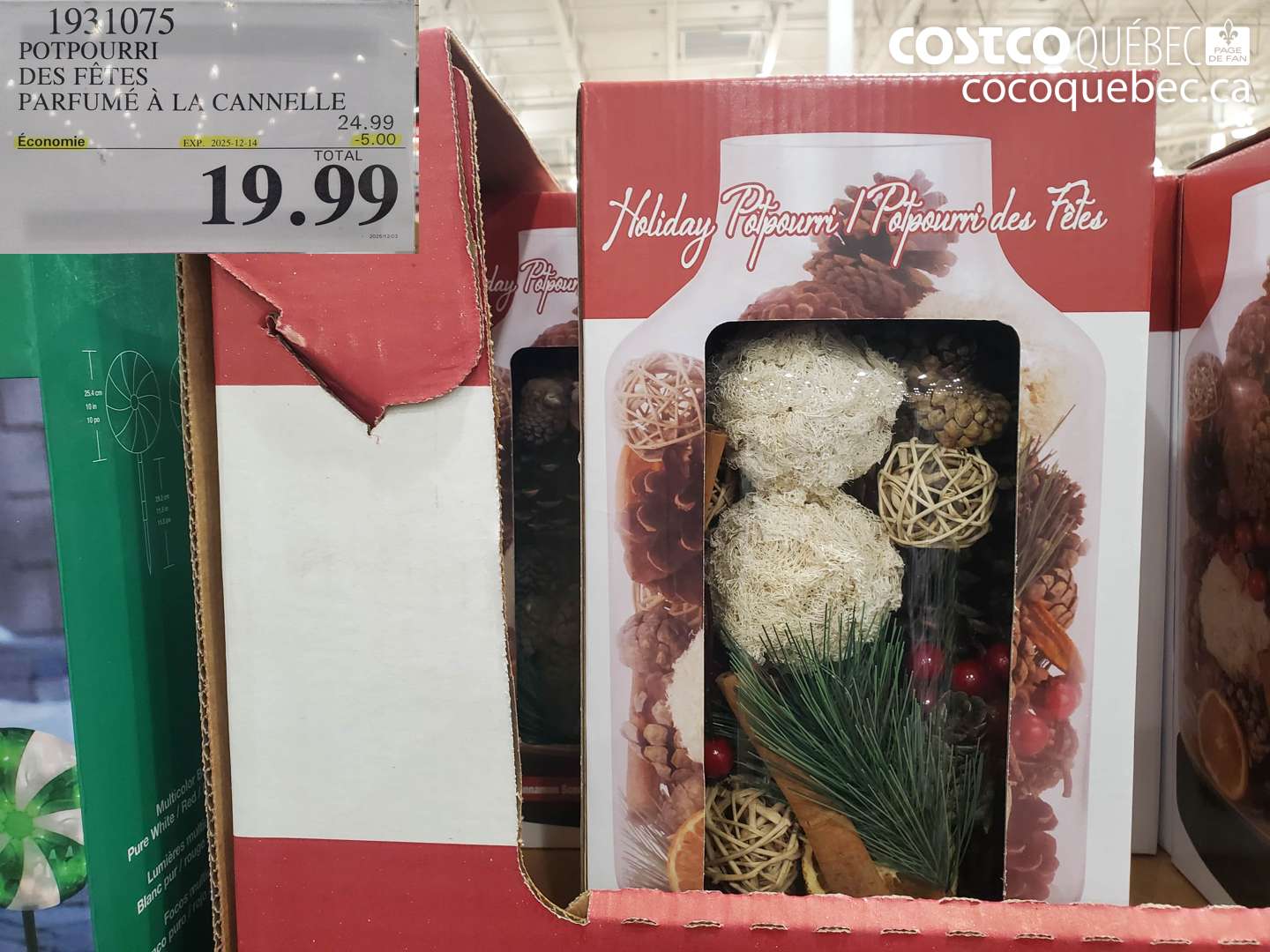 1931075 POTPOURRI DES FÊTES PARFUMÉ À LA CANNELLE (EXPIRES ON 2025-12-14) $19.99