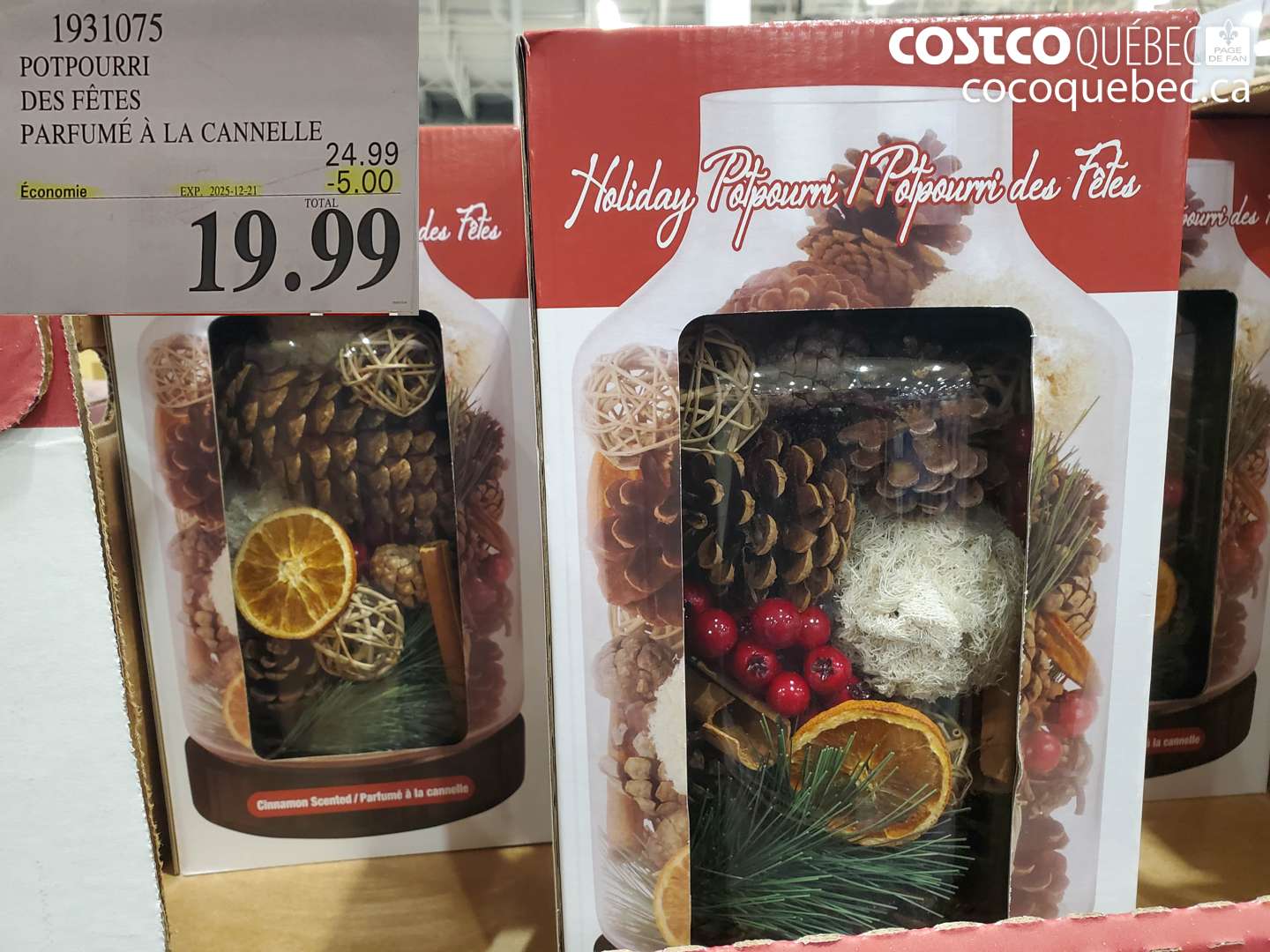 1931075 POTPOURRI DES FÊTES PARFUMÉ À LA CANNELLE ($5.00 INSTANT SAVINGS EXPIRES ON 2025-12-21) $19.99