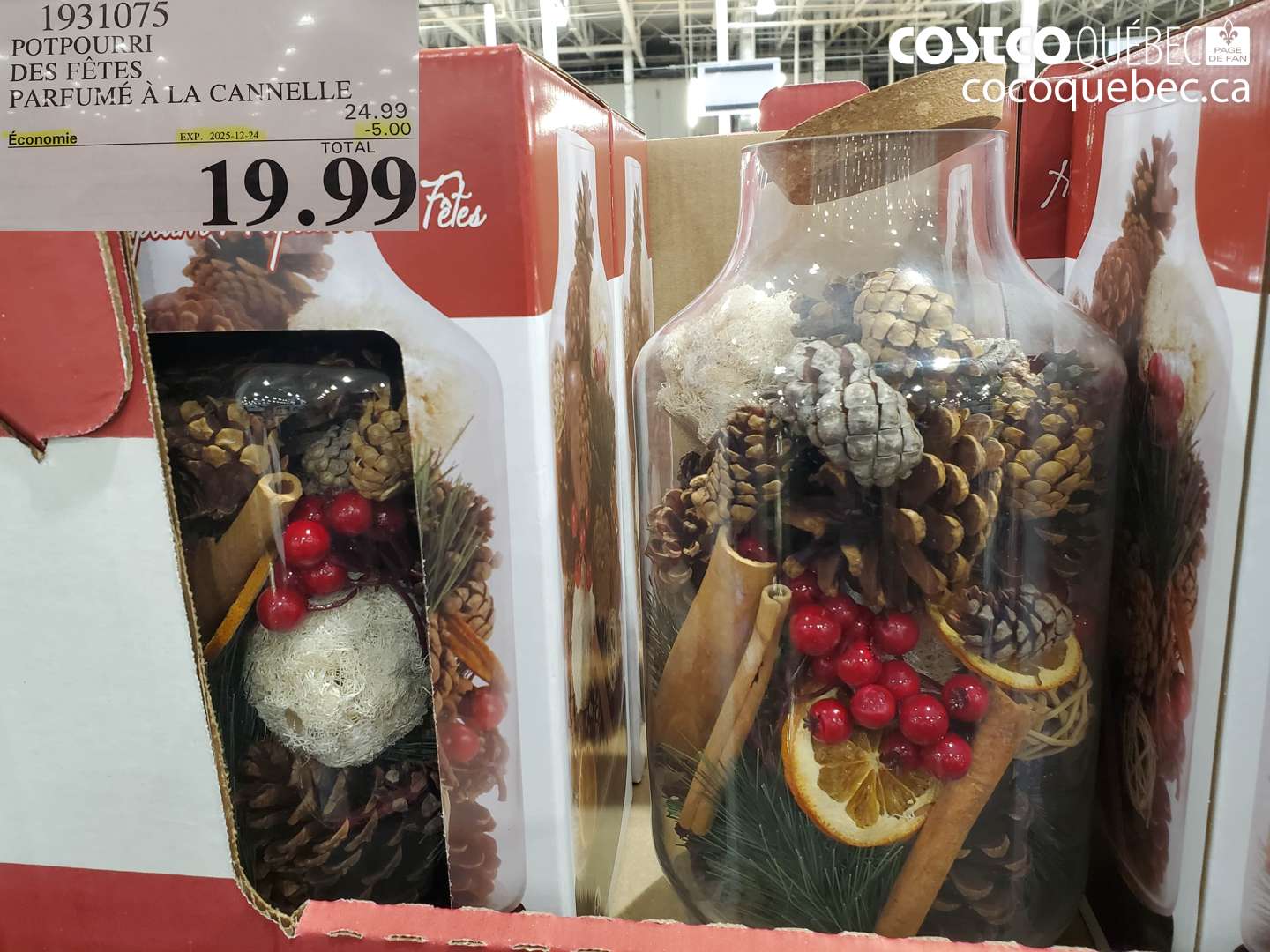 1931075 POTPOURRI DES FÊTES PARFUMÉ À LA CANNELLE ($5.00 INSTANT SAVINGS EXPIRES ON 2025-12-24) $19.99