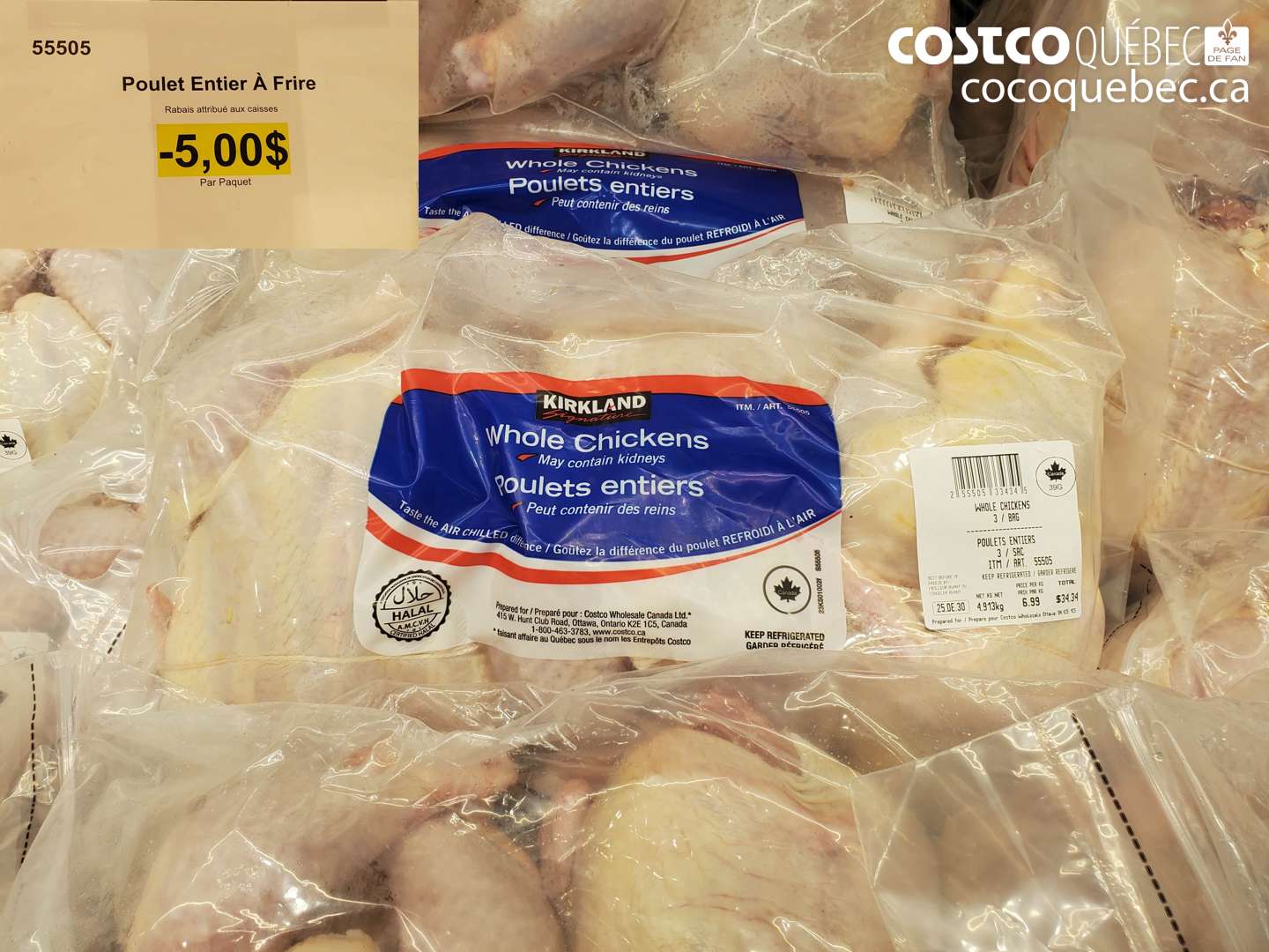55505 POULET ENTIER A FRIRE  ($5.00 INSTANT SAVINGS)