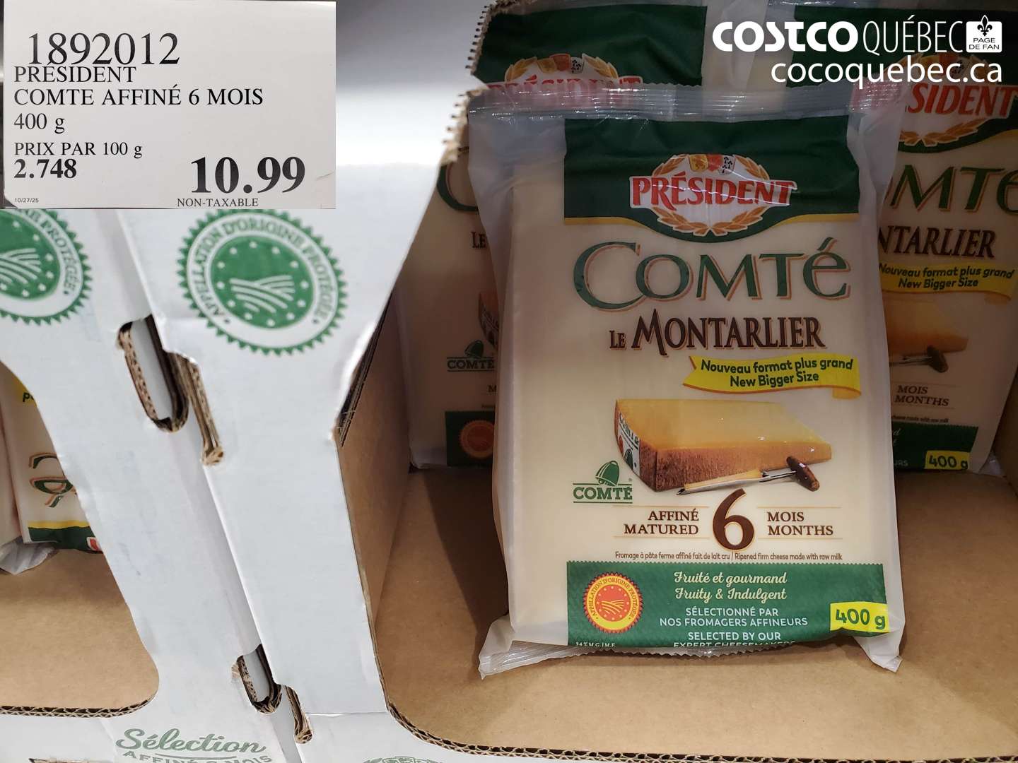 1892012 PRESIDENT COMTE AFFINÉ 6 MOIS 400 g $10.99