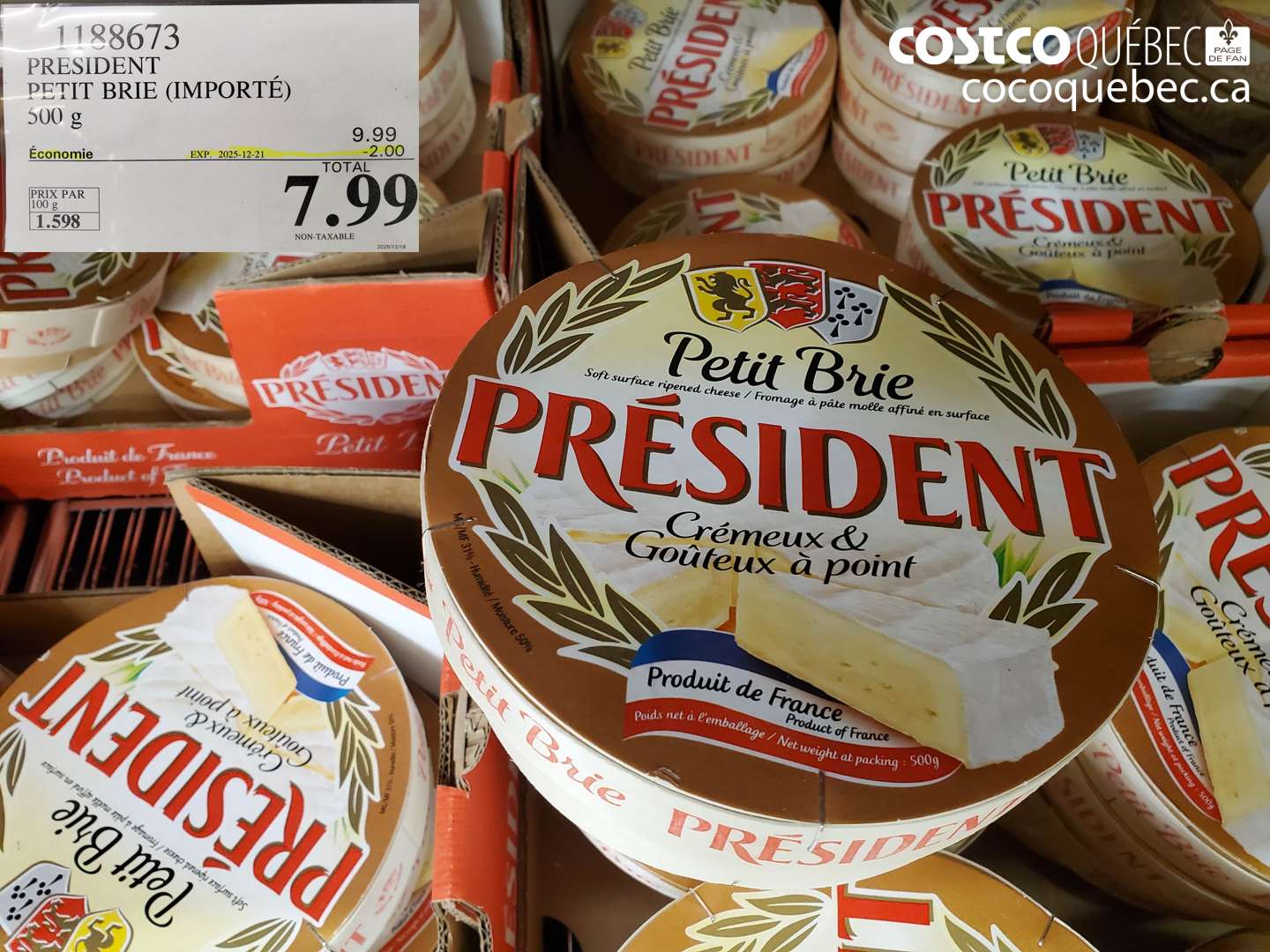 1188673 PRESIDENT PETIT BRIE (IMPORTÉ) ($2.00 INSTANT SAVINGS EXPIRES ON 2025-12-21) $7.99
