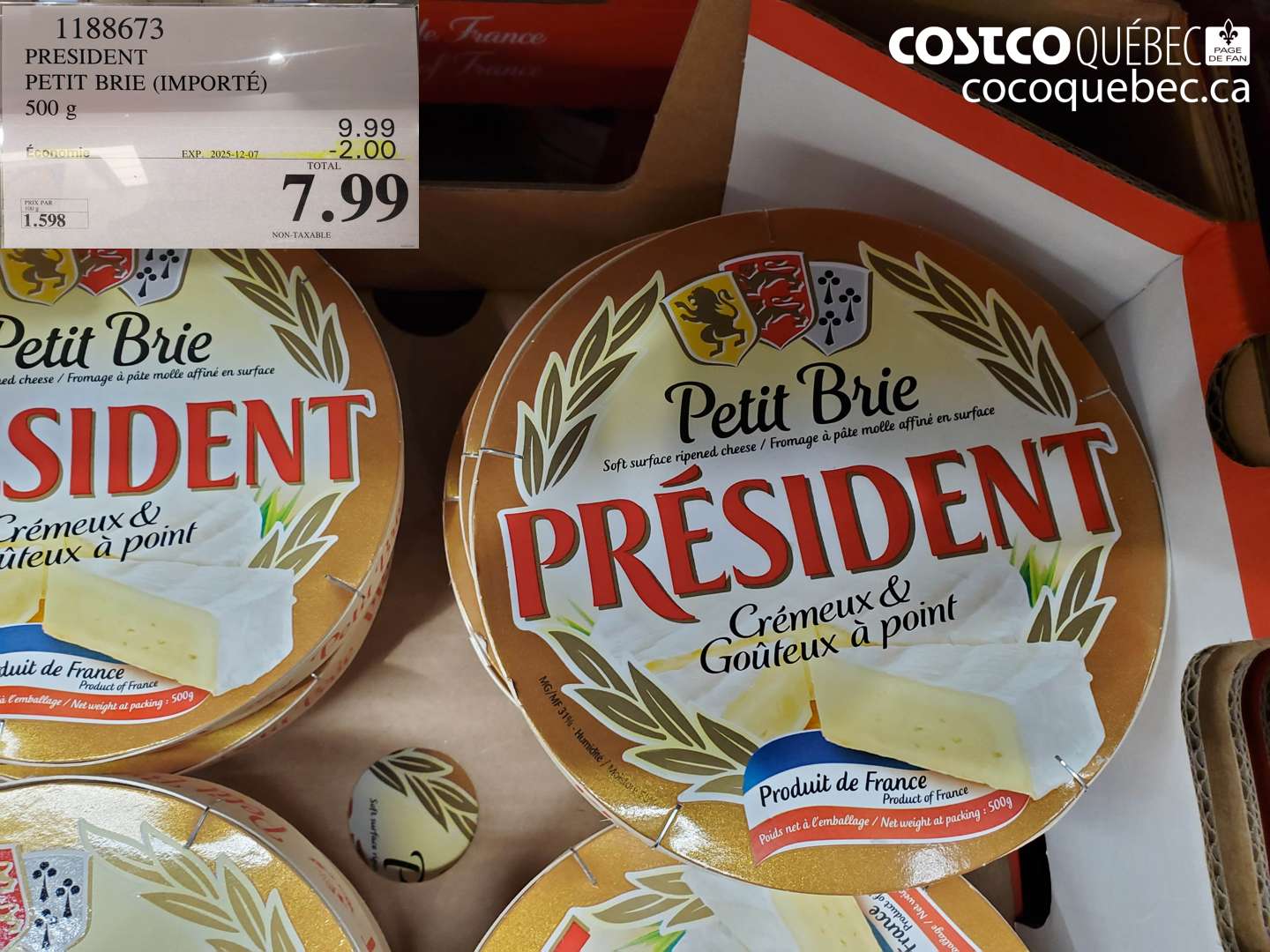1188673 PRESIDENT PETIT BRIE IMPORTE SOO ¢  ($2.00 INSTANT SAVINGS EXPIRES ON 2025-12-07) $7.99