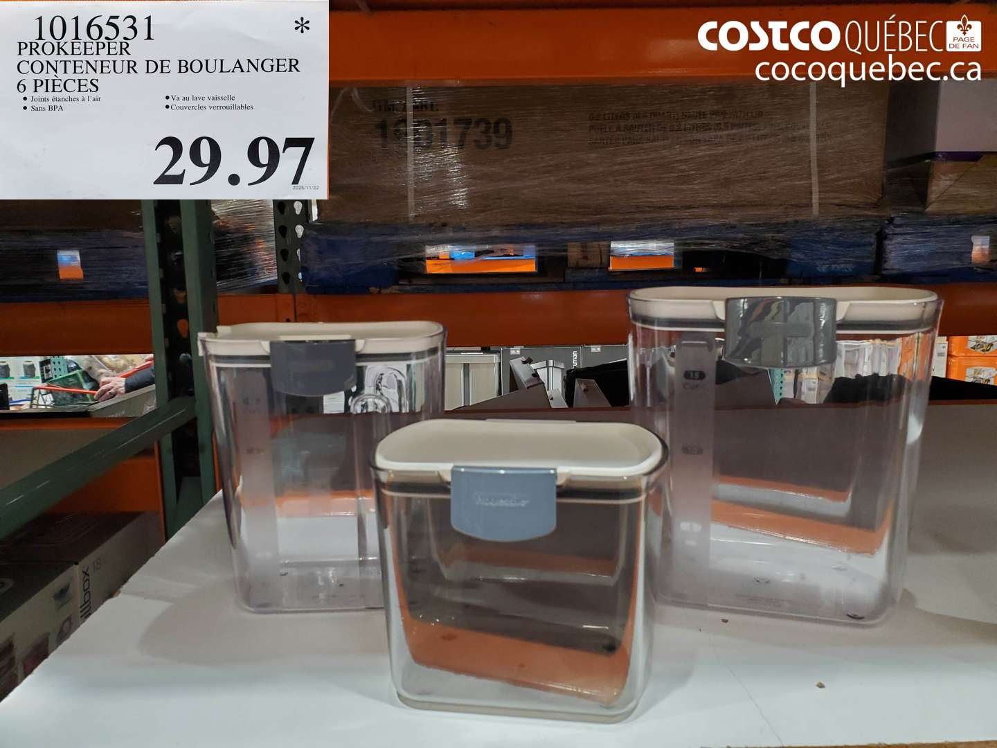 1016531 PROKEEPER CONTENEUR DE BOULANGER 6 PIECES  $29.97