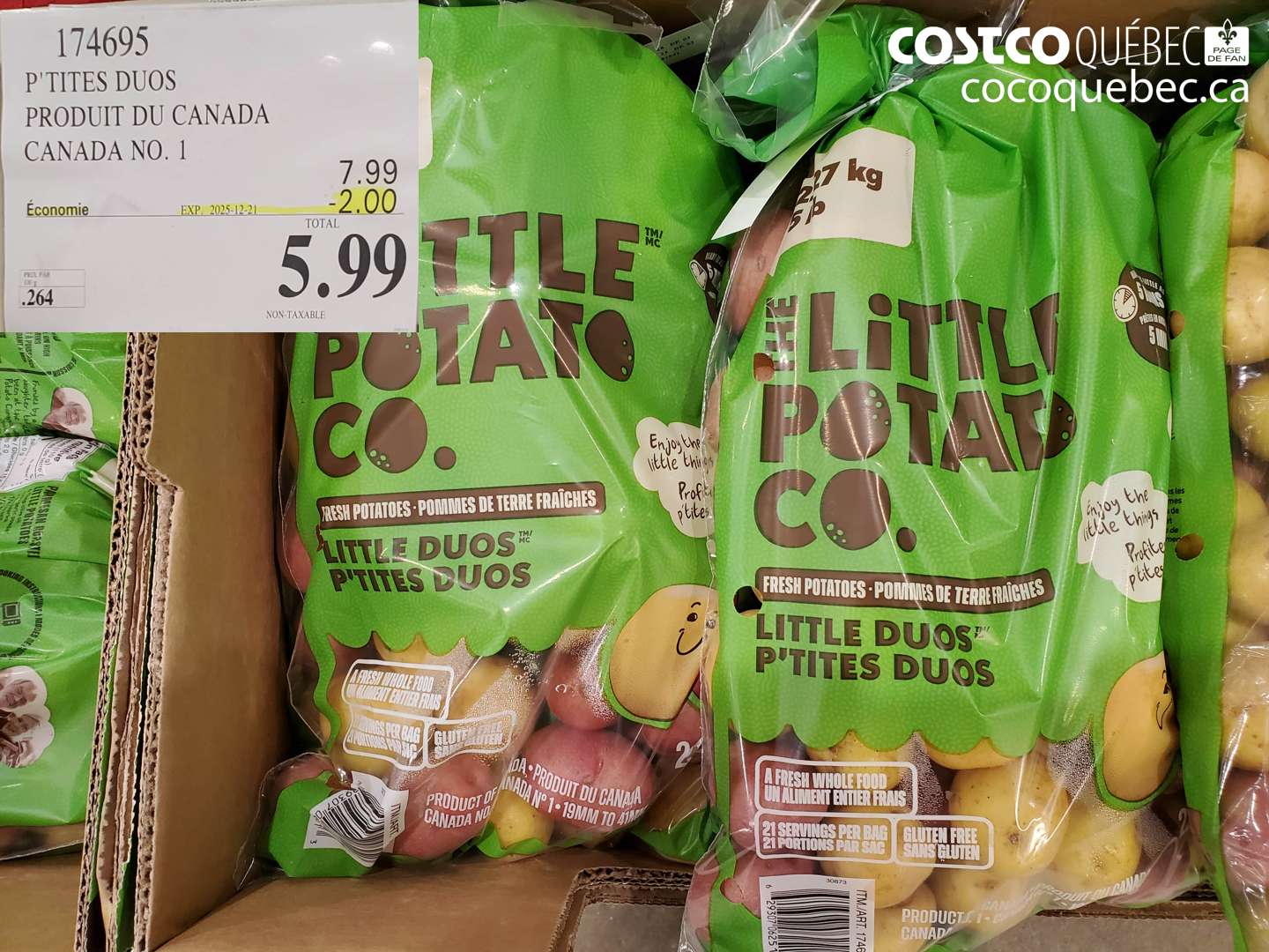 174695 P'TITES DUOS PRODUIT DU CANADA CANADA NO. 1 ($2.00 INSTANT SAVINGS EXPIRES ON 2025-12-21) $5.99