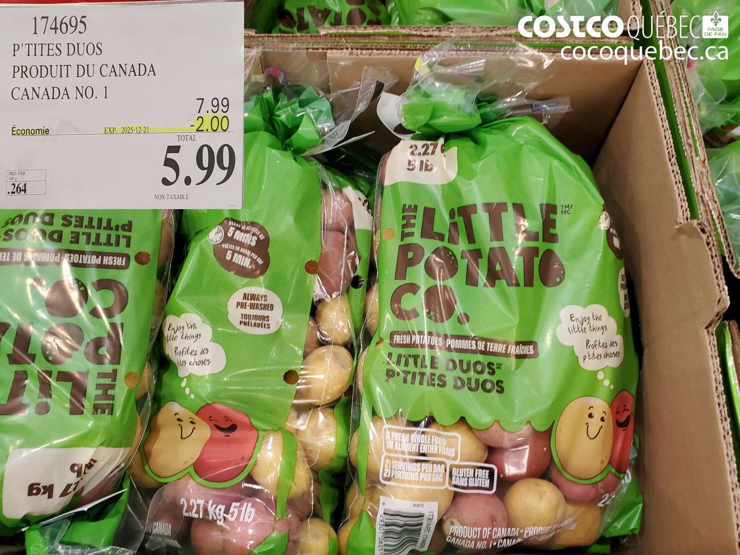 174695 P'TITES DUOS - PRODUIT DU CANADA - CANADA NO. 1 ($2.00 INSTANT SAVINGS EXPIRES ON 2025-12-21) $5.99