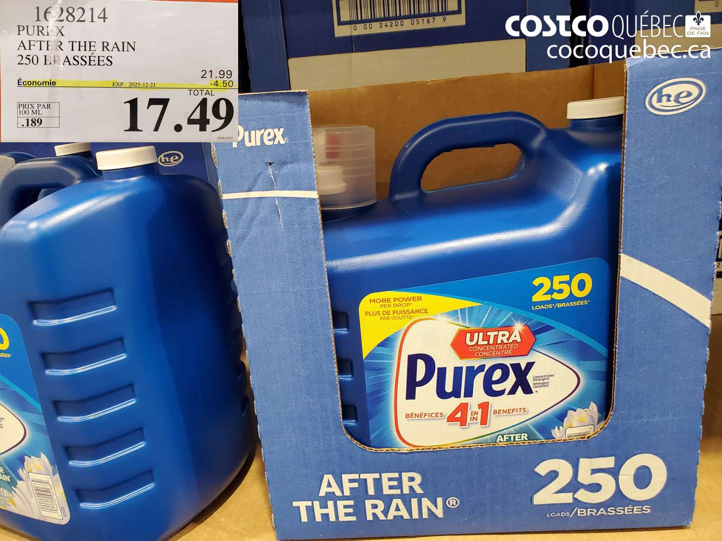 1628214 PUREX AFTER THE RAIN 250 L ASSÉES ($4.50 INSTANT SAVINGS EXPIRES ON 2025-12-21) $17.49