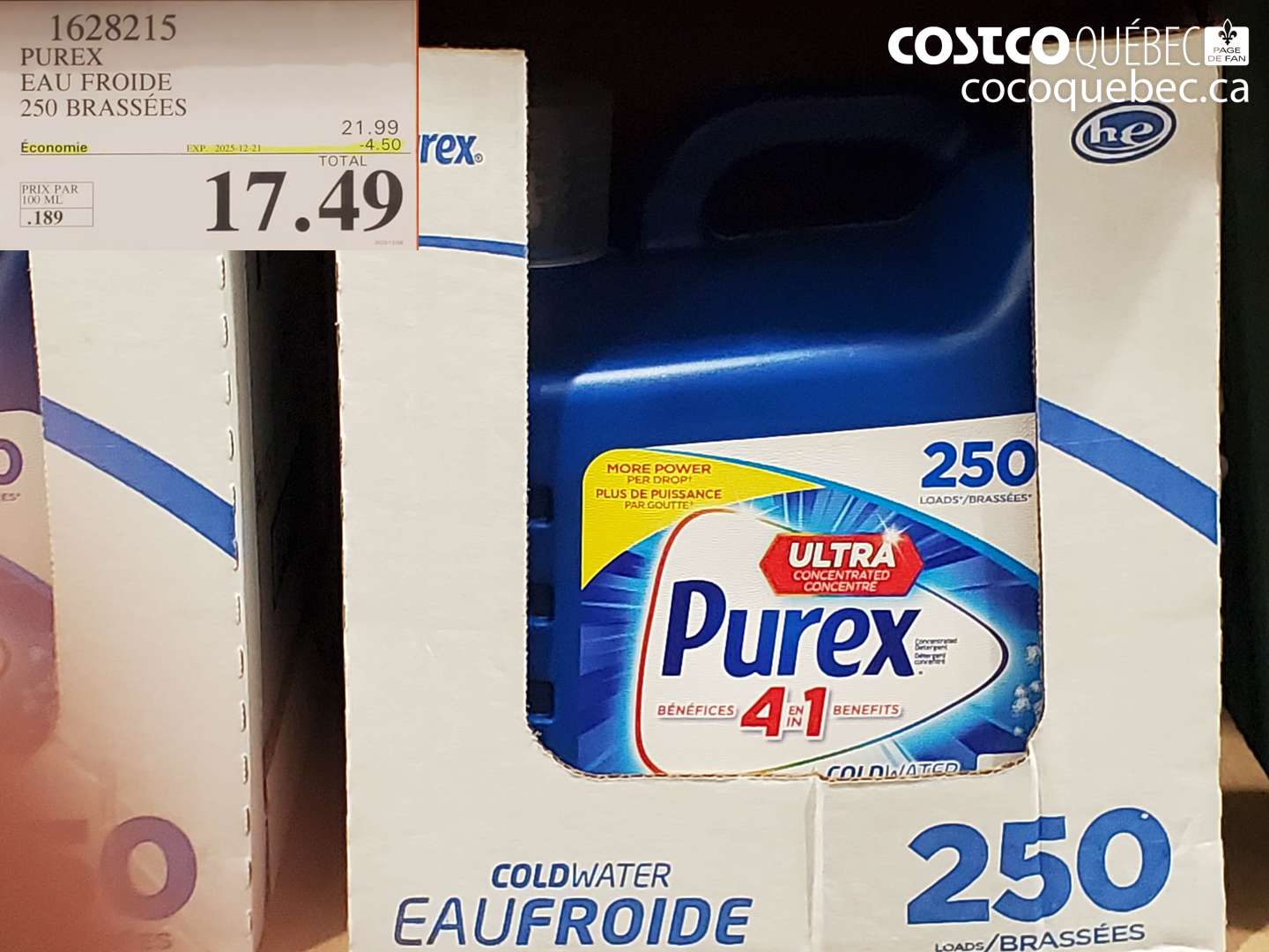 1628215 PUREX EAU FROIDE 250 BRASSÉES (EXPIRES ON 2025-12-21) $17.49