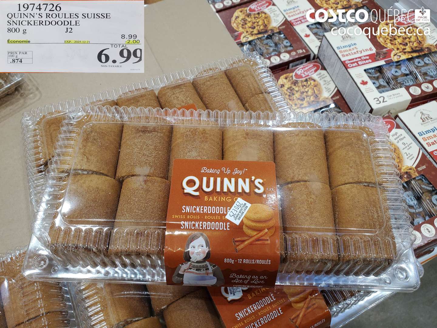 1974726 QUINN'S ROULES SUISSE SNICKERDOODLE 800 g ($2.00 INSTANT SAVINGS EXPIRES ON 2025-12-21) $6.99