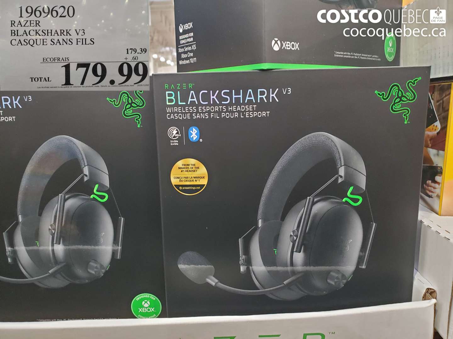 1969620 RAZER BLACKSHARK V3 CASQUE SANS FILS $179.99