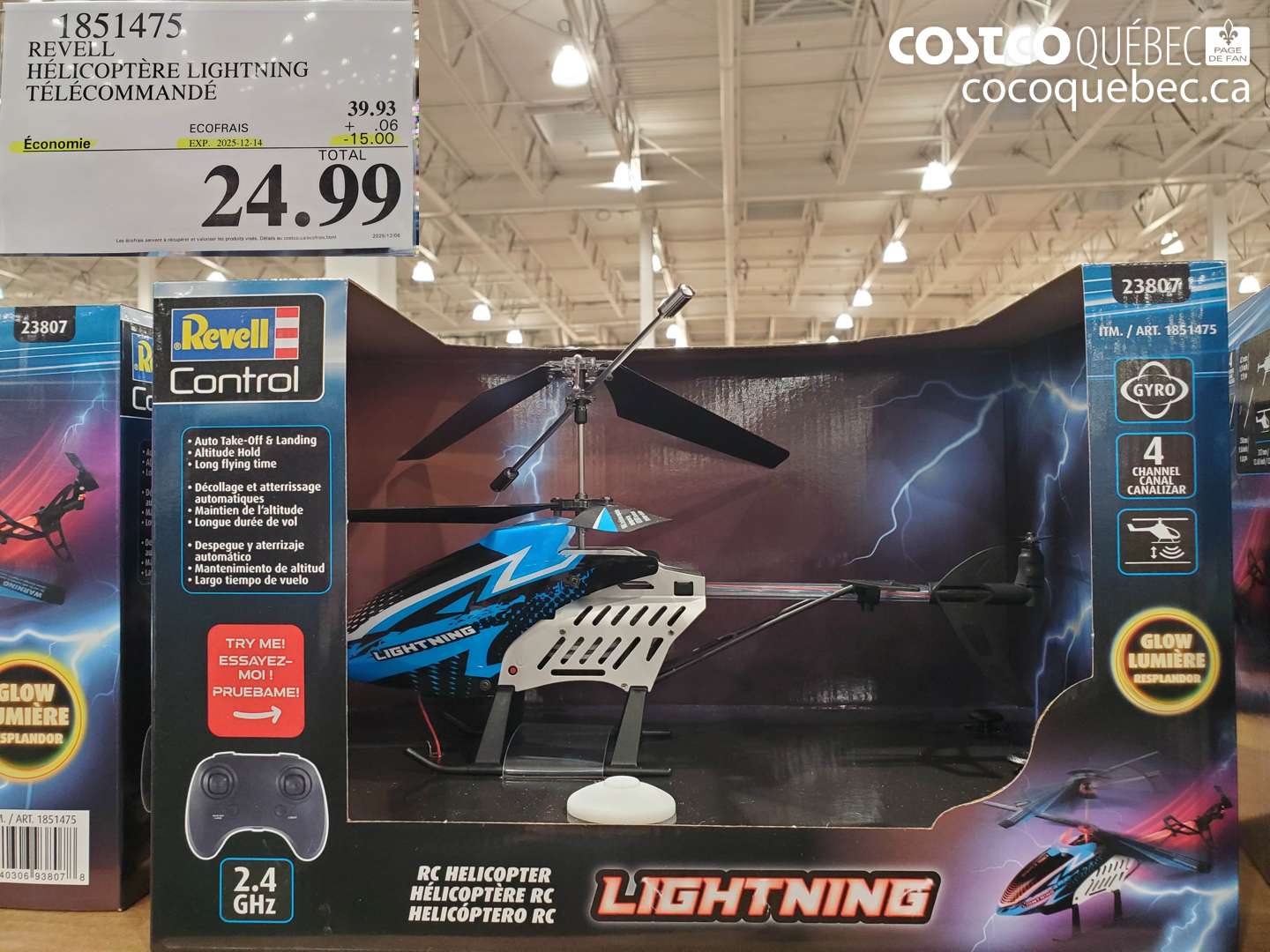 1851475 REVELL HÉLICOPTÈRE LIGHTNING TÉLÉCOMMANDÉ (EXPIRES ON 2025-12-14) $24.99