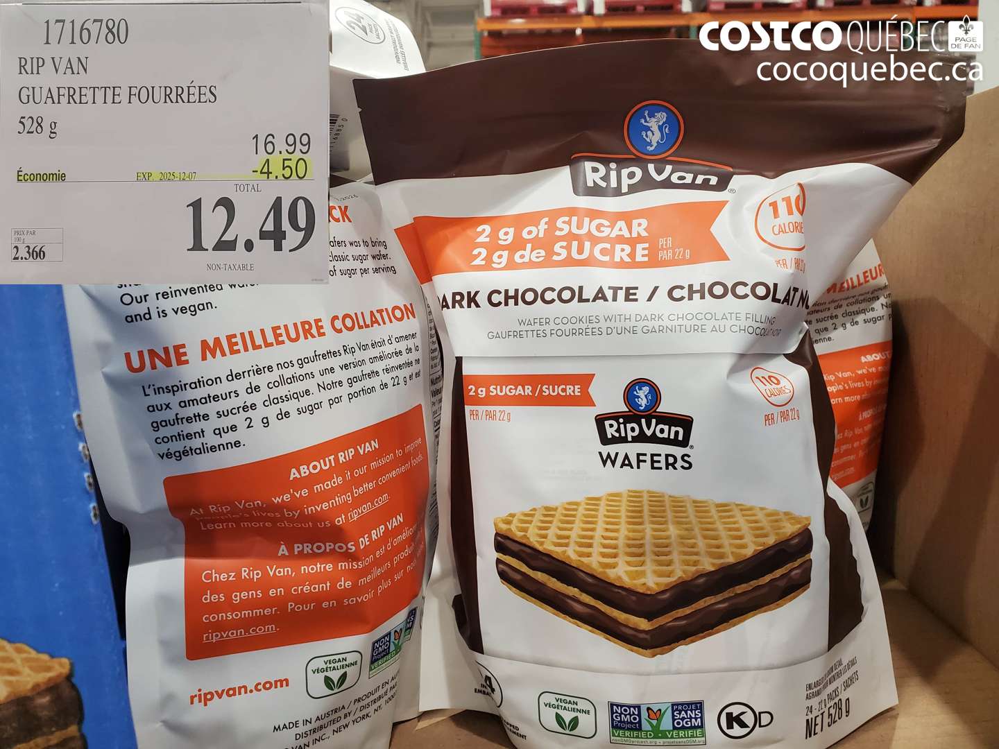 1716780 RIP VAN GUAFRET ITE FOURRES 528 g  ($4.50 INSTANT SAVINGS EXPIRES ON 2025-12-07) $12.49
