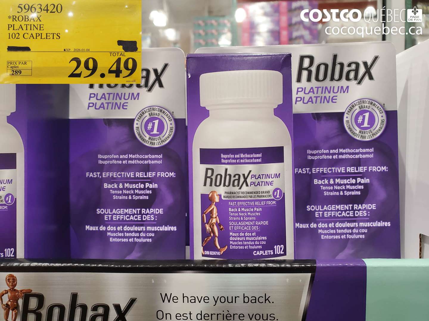 5963420 ROBAX PLATINE 102 CAPLETS (EXPIRES ON 2026-01-04) $29.49
