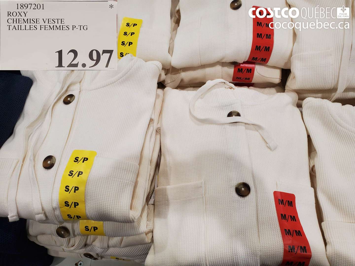 1897201 ROXY CHEMISE VESTE TAILLES FEMMES P-TG $12.97