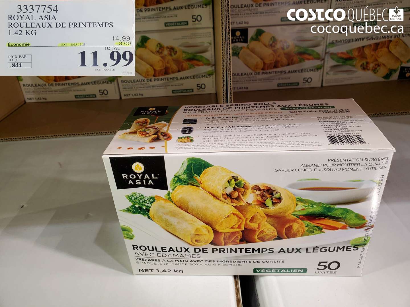 3337754 ROYAL ASIA ROULEAUX DE PRINTEMPS 1.42 KG ($3.00 INSTANT SAVINGS EXPIRES ON 2025-12-23) $11.99