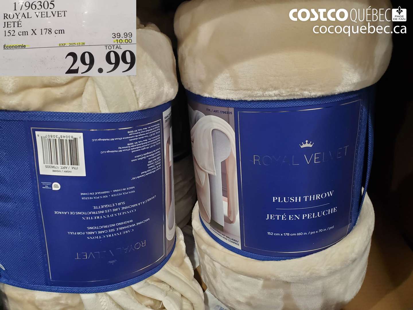 1796305 ROYAL VELVET JETÉ ($10.00 INSTANT SAVINGS EXPIRES ON 2025-12-28) $29.99